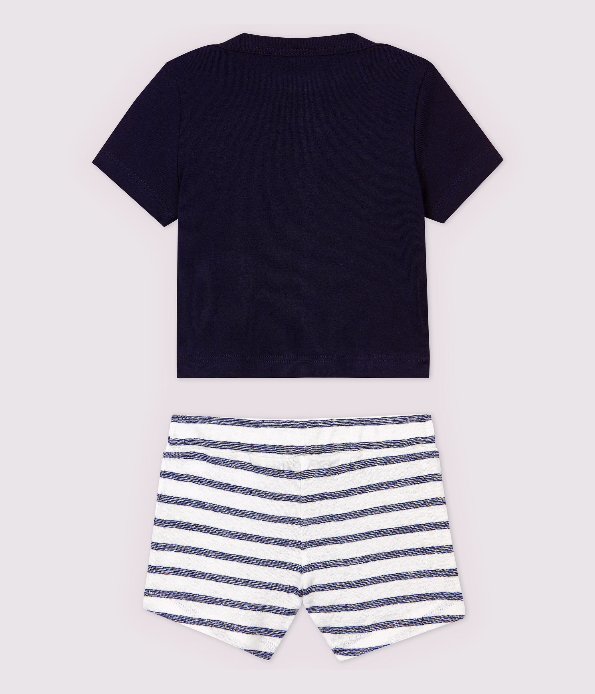 Ensemble tee shirt short en coton lin b b gar on SMOKING