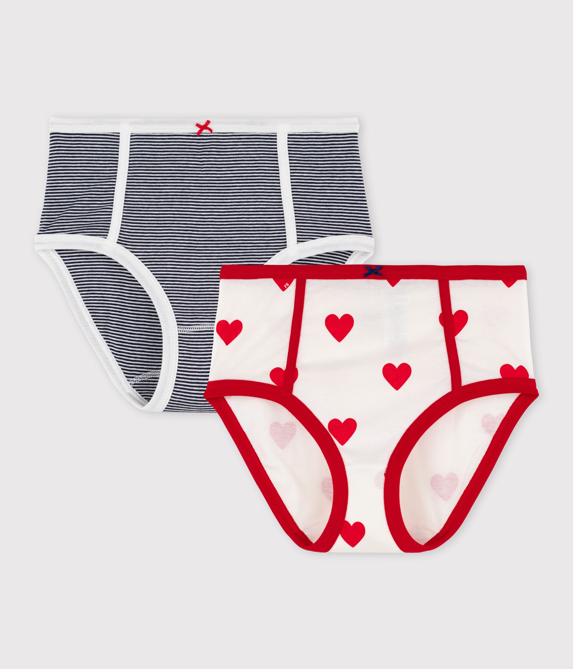 Lot 2 culottes taille haute en coton Femme variante 1 Petit Bateau