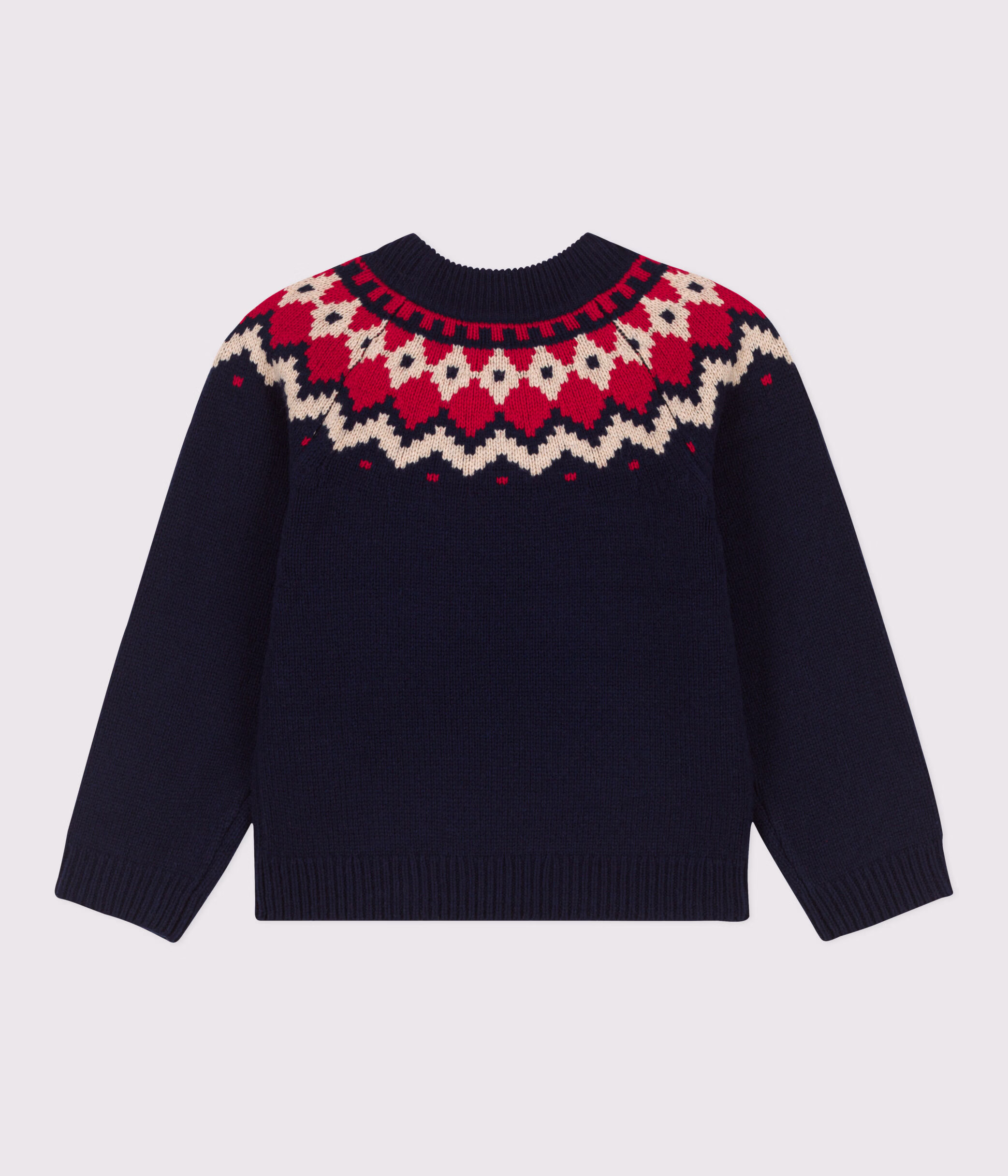 Pull jacquard en laine et coton enfant fille gar on A059101