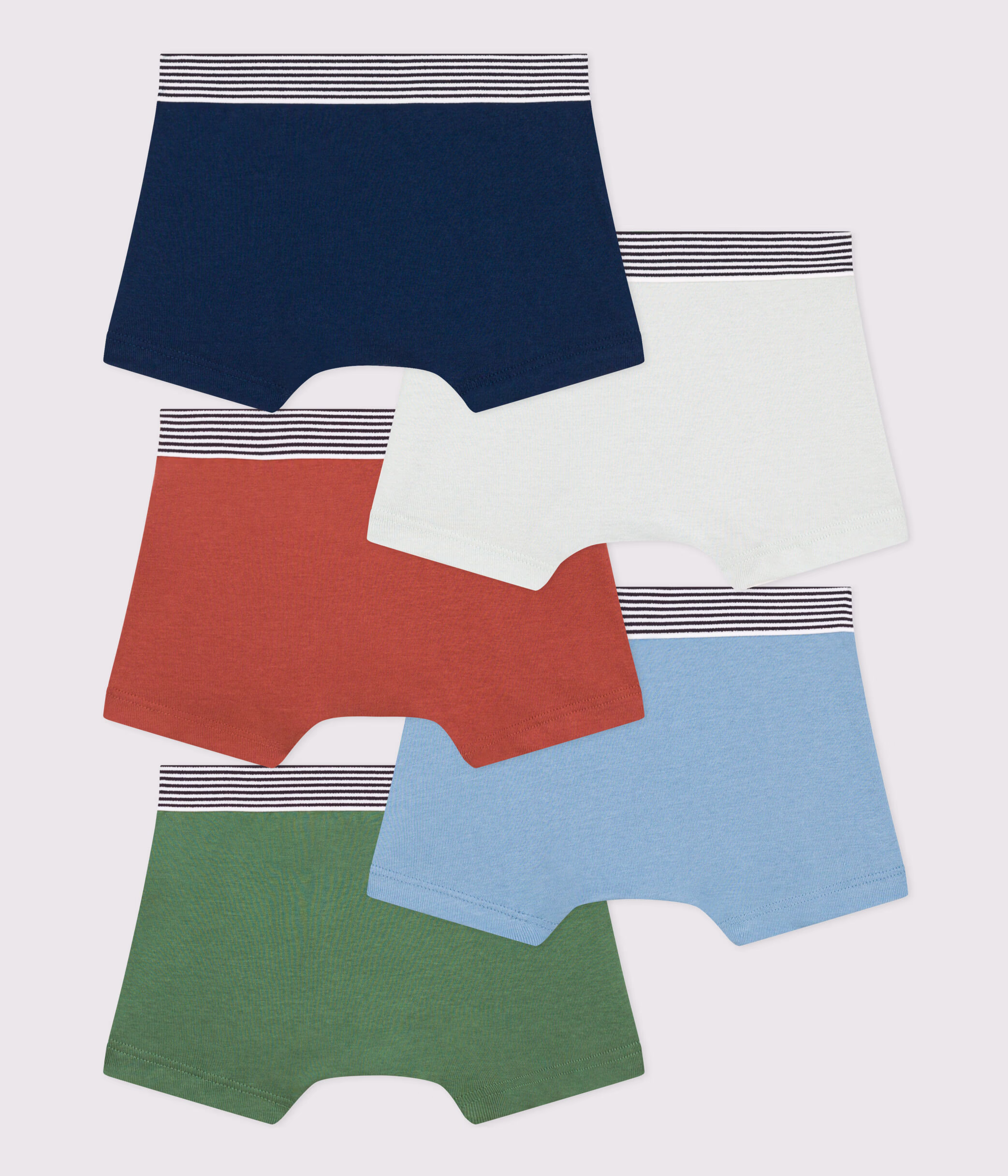 Lot de 5 boxers en coton petit garcon variante 1 Petit Bateau