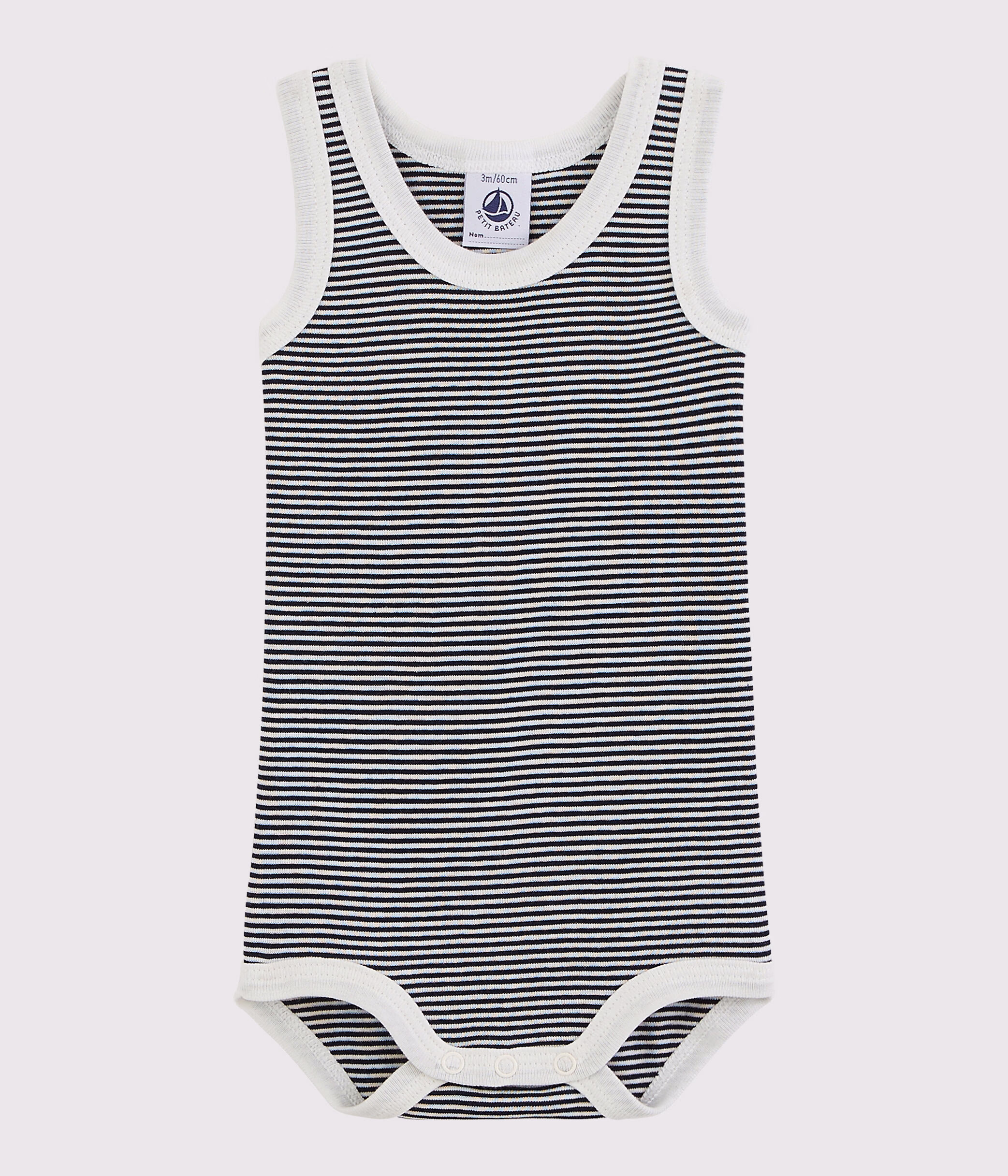 Body sans manches b b fille gar on SMOKING MARSHMALLOW Petit Bateau