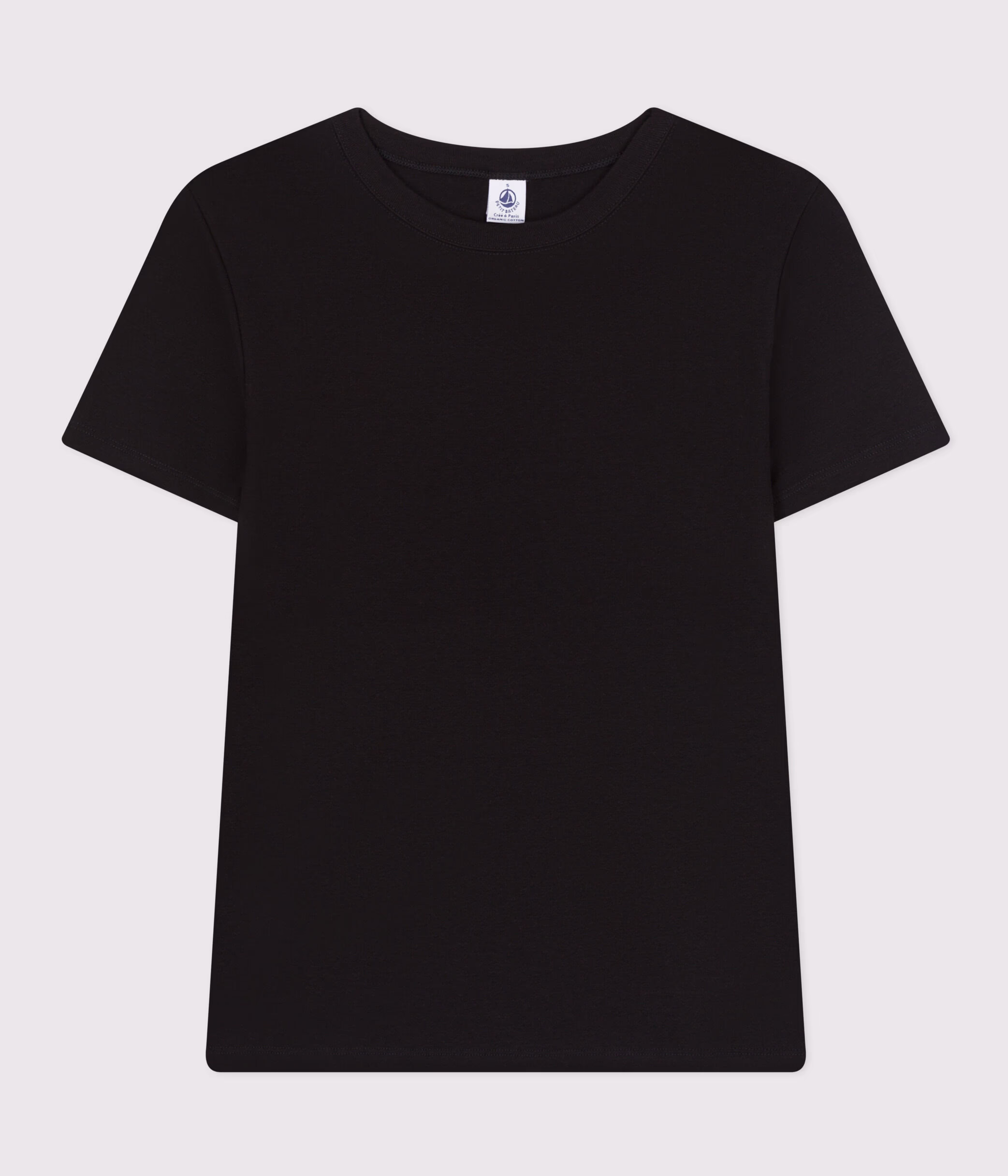 T shirt noir col rond sales femme
