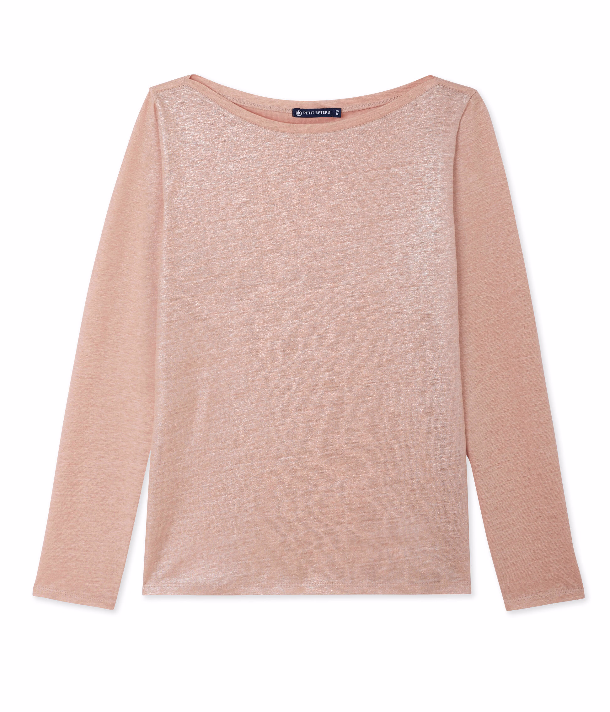 T shirt femme manches longues en lin laqu 2621851