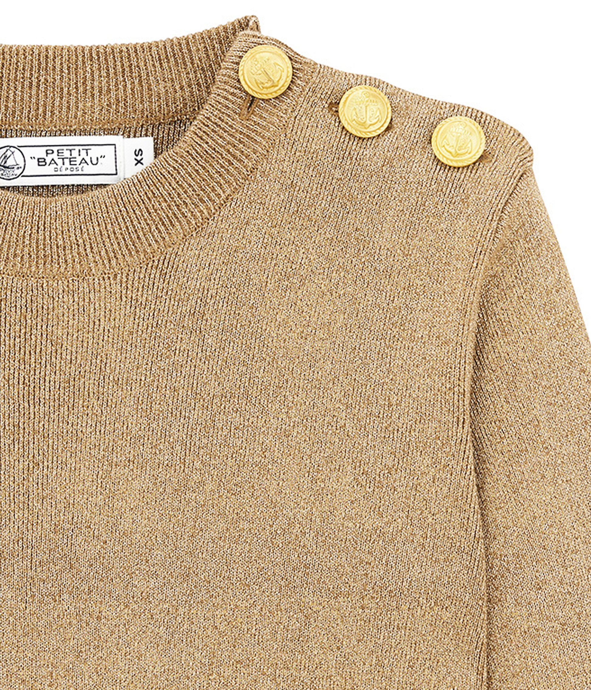 Pull store marin jaune