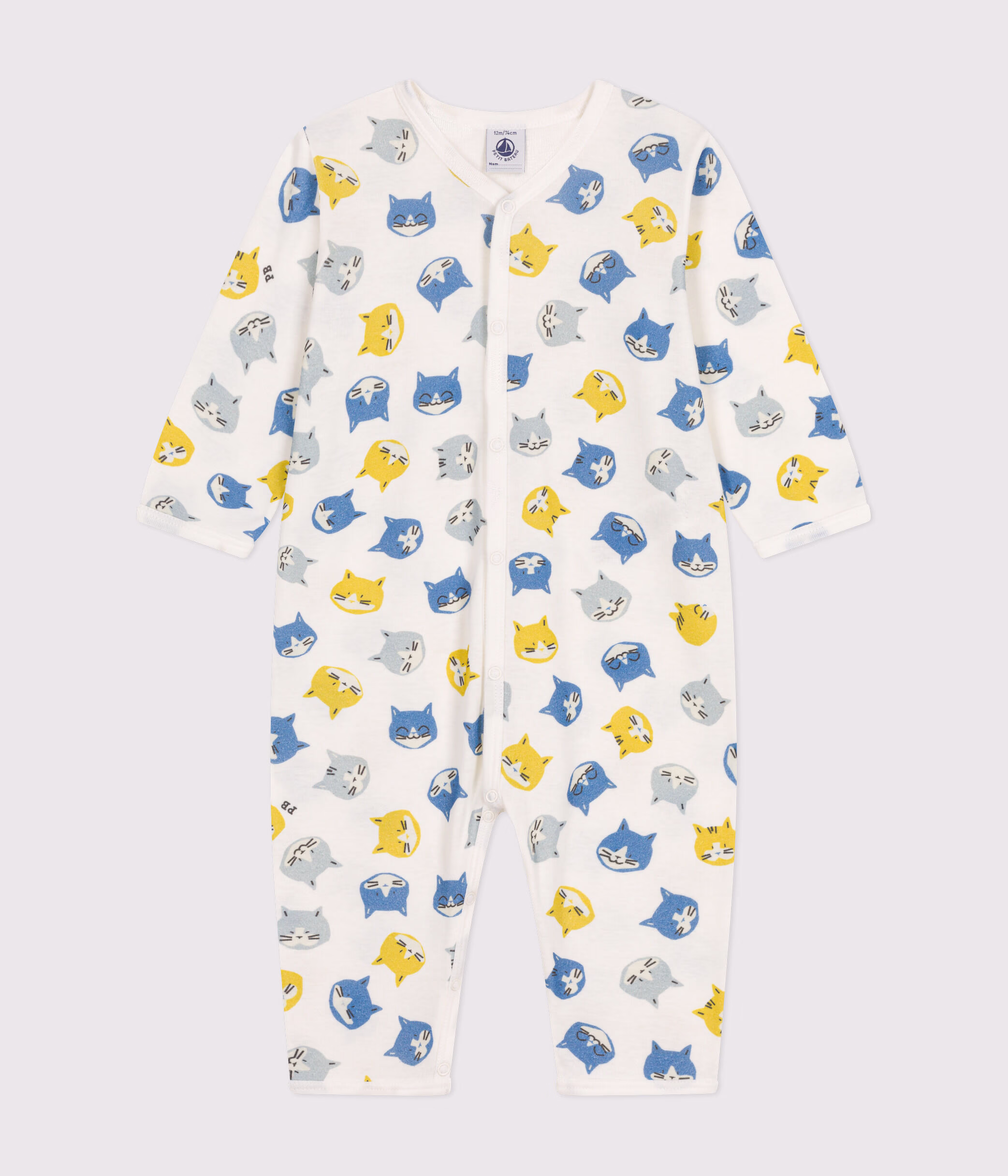 Pyjama sans pied en coton bebe MARSHMALLOW MULTICO Petit Bateau