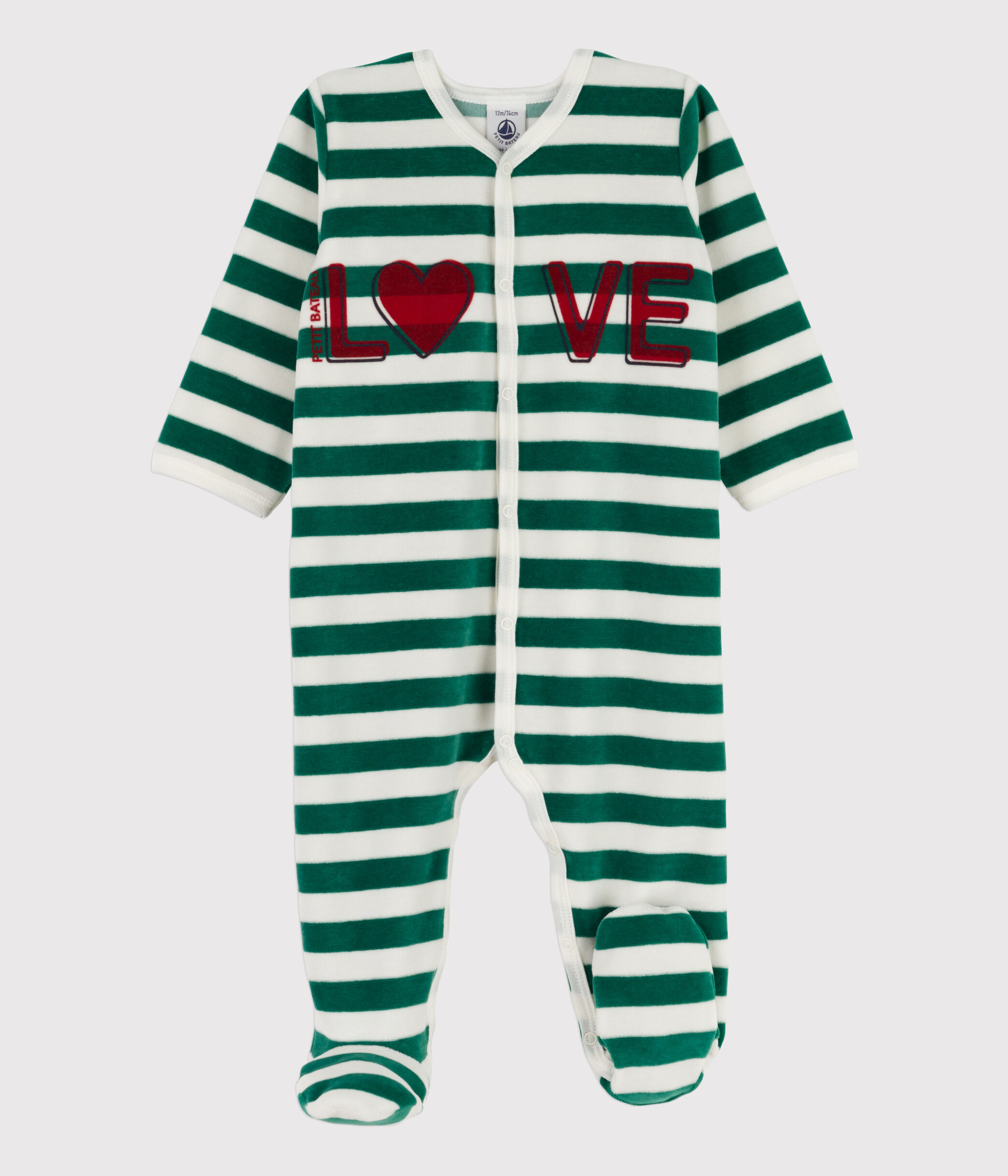 Dors bien bebe en velours EVERGREEN MARSHMALLOW Petit Bateau