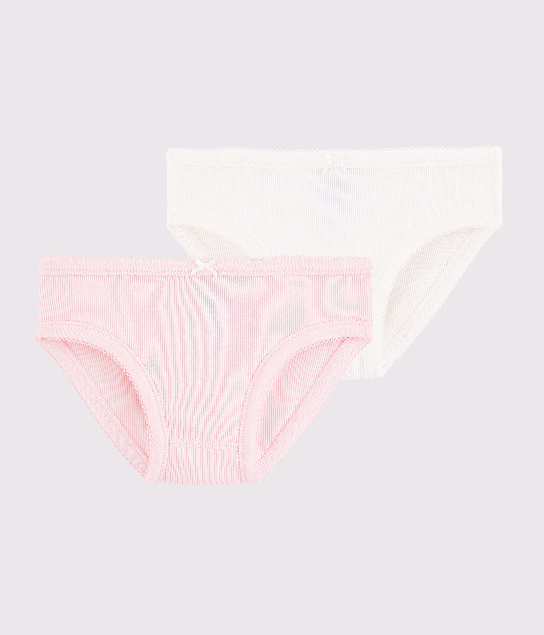 Lot de 2 culottes blance et rose petite fille en coton c tel A001O00