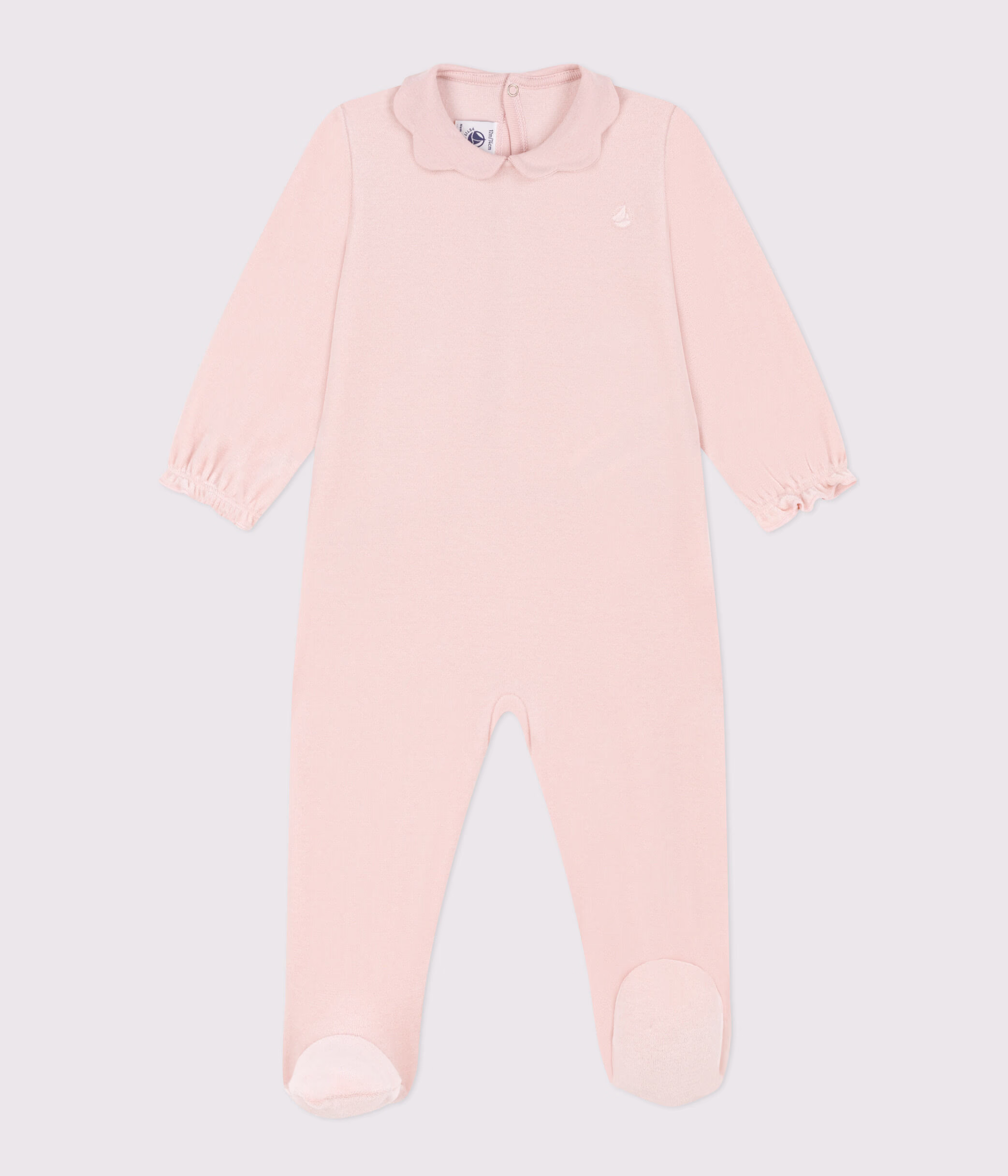 Pyjama b b uni rose en velours A088101