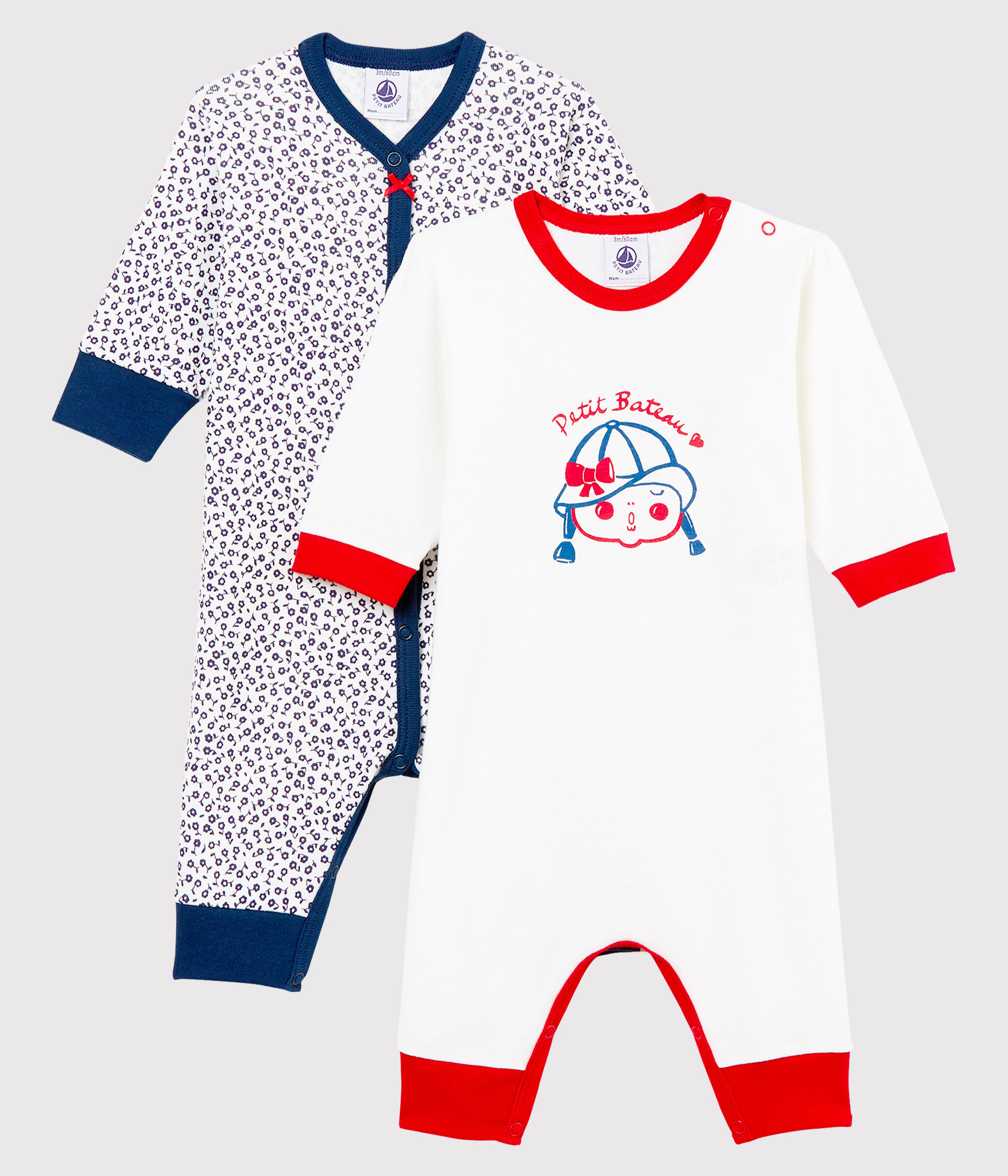 Duo de dors bien sans pieds bebe fille en cote variante 1 Petit Bateau