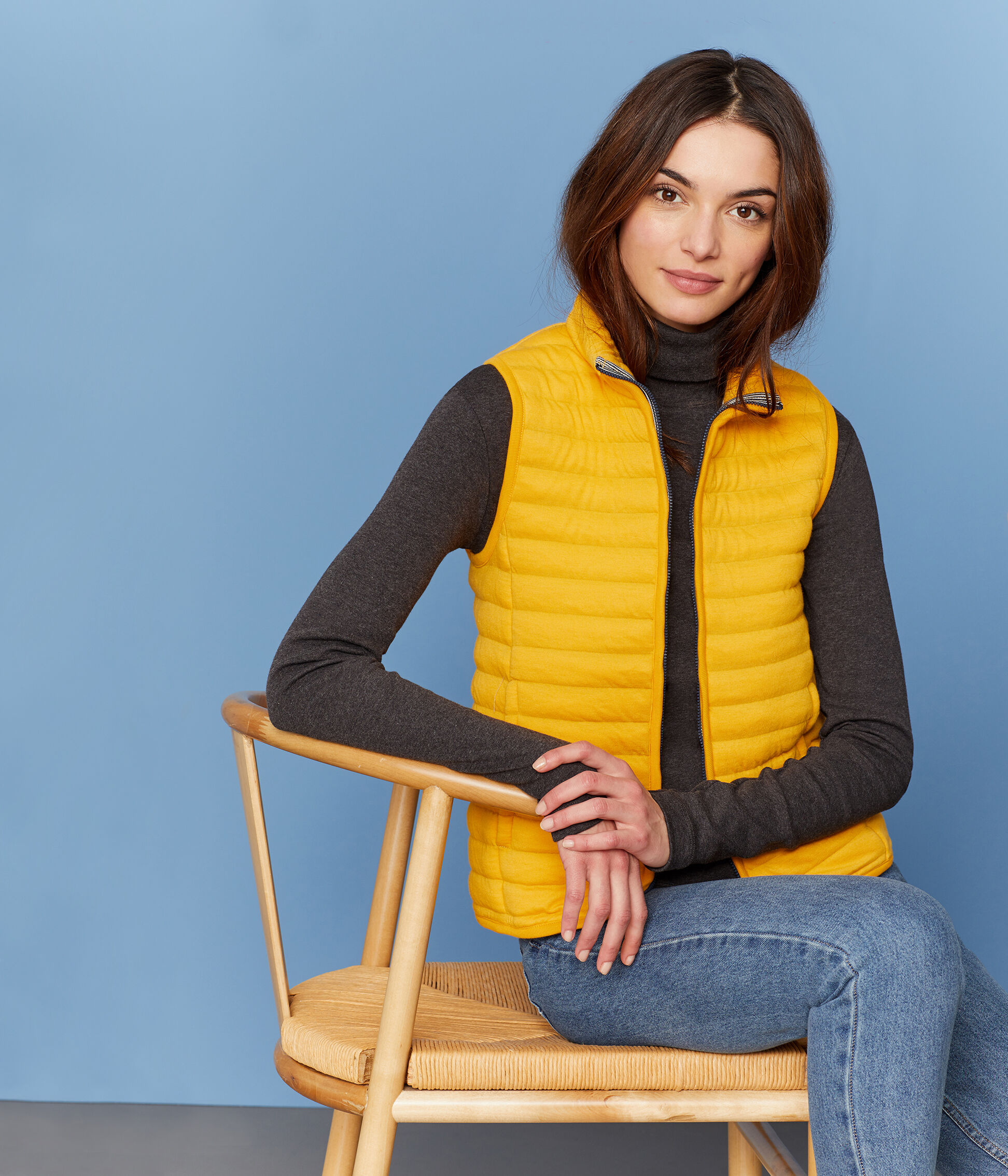 Doudoune sans manche jaune femme on sale