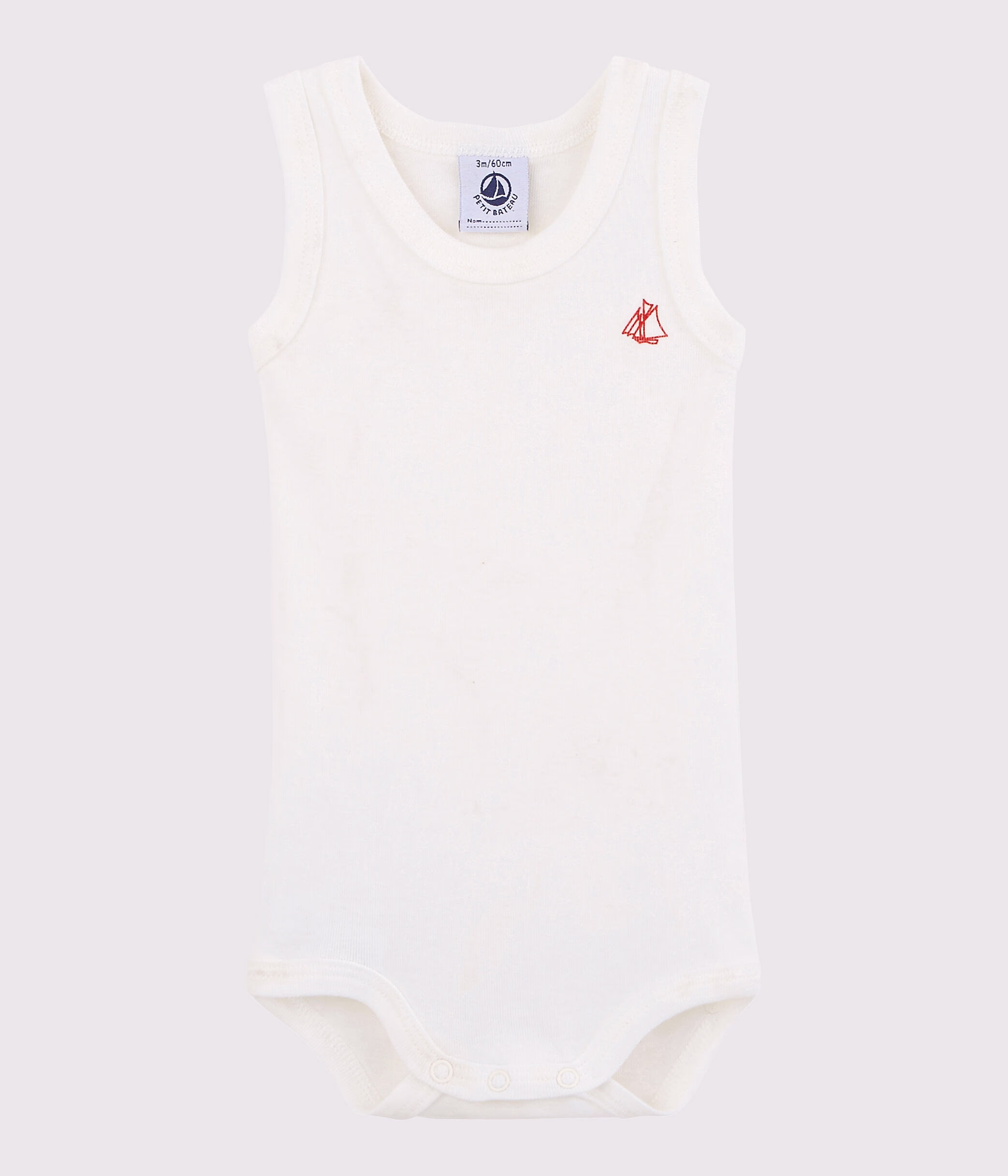 Body sans manches b b fille gar on MARSHMALLOW Petit Bateau