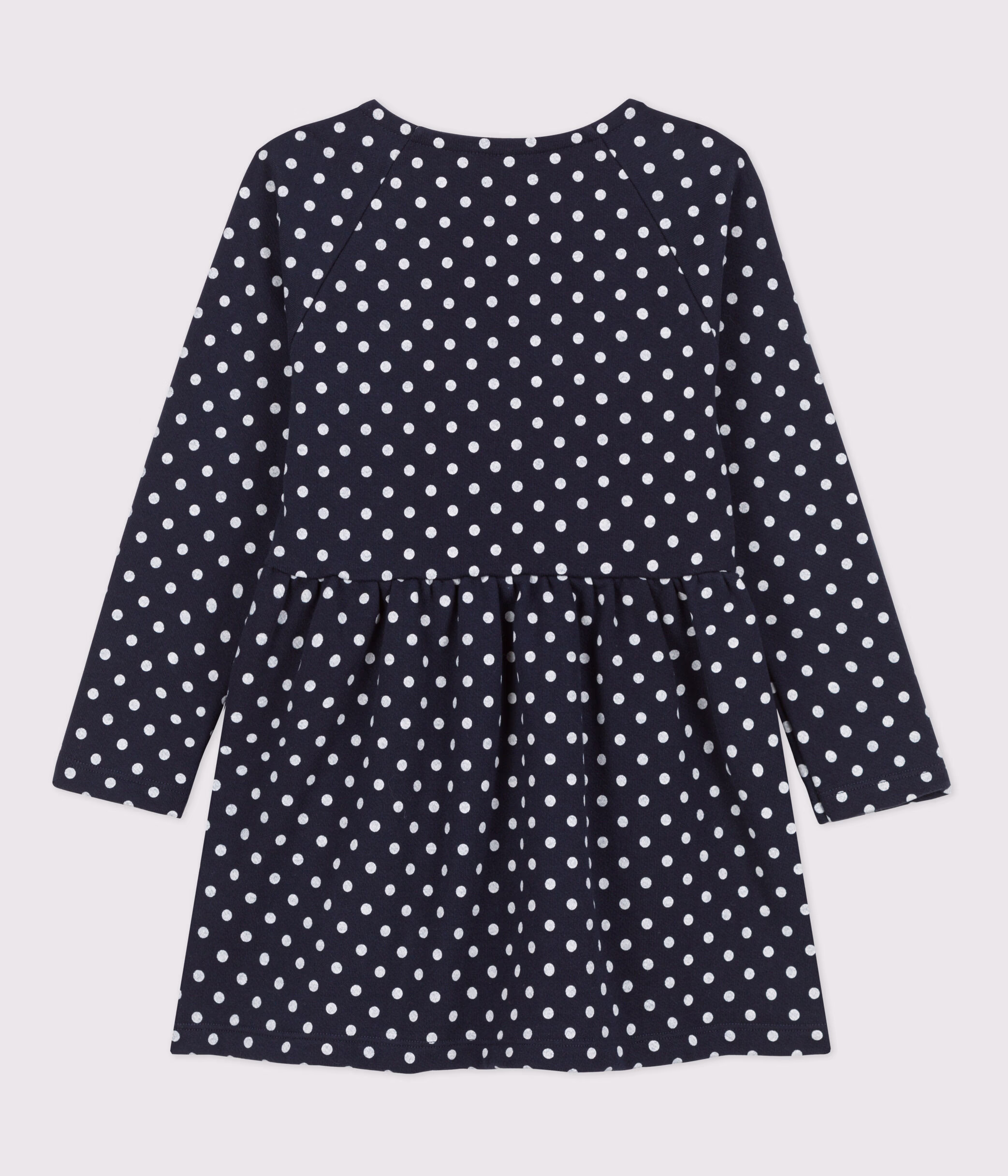 Robe a pois manches longues en molleton enfant fille SMOKING AVALANCHE Petit Bateau
