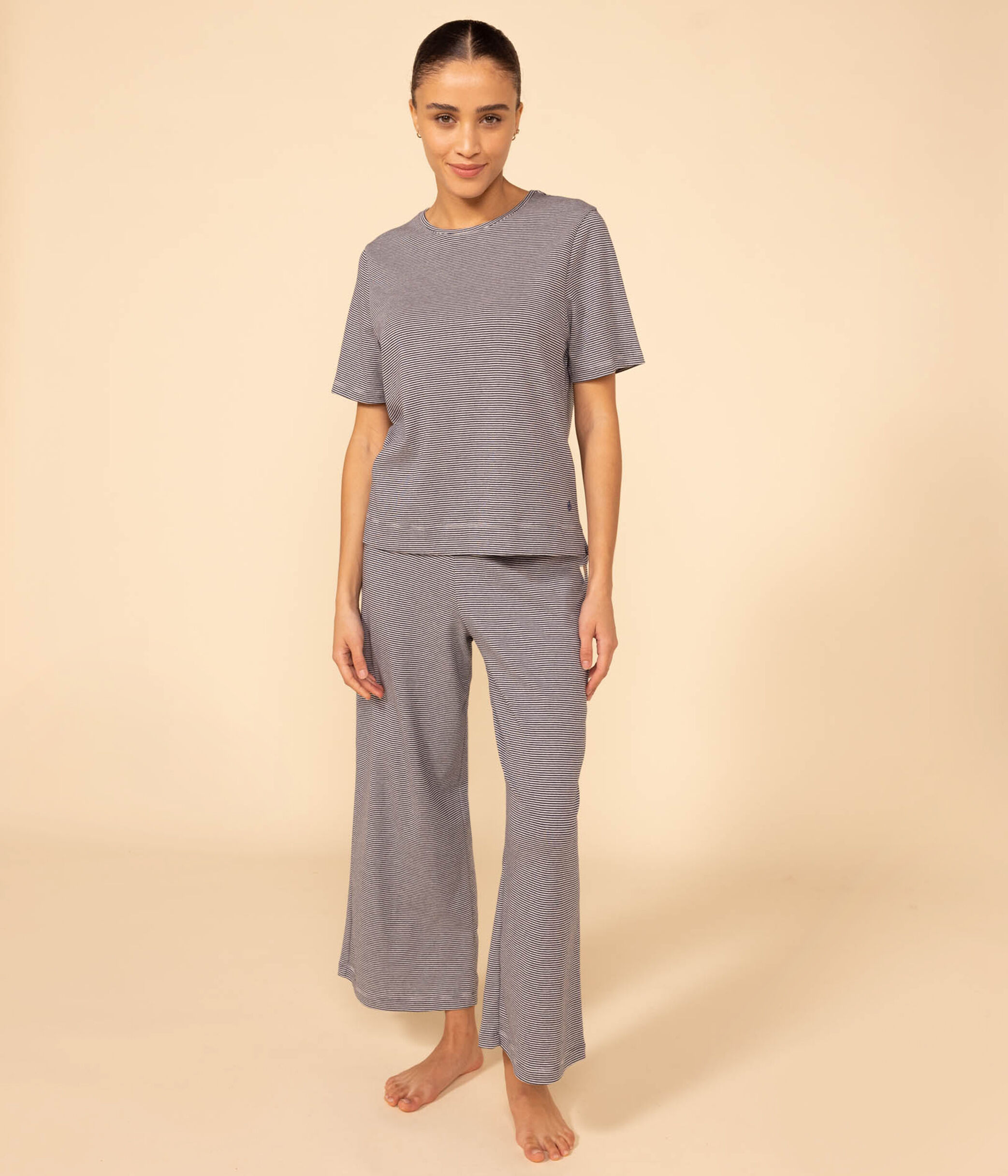 Pyjama milleraies en coton femme SMOKING MARSHMALLOW Petit Bateau