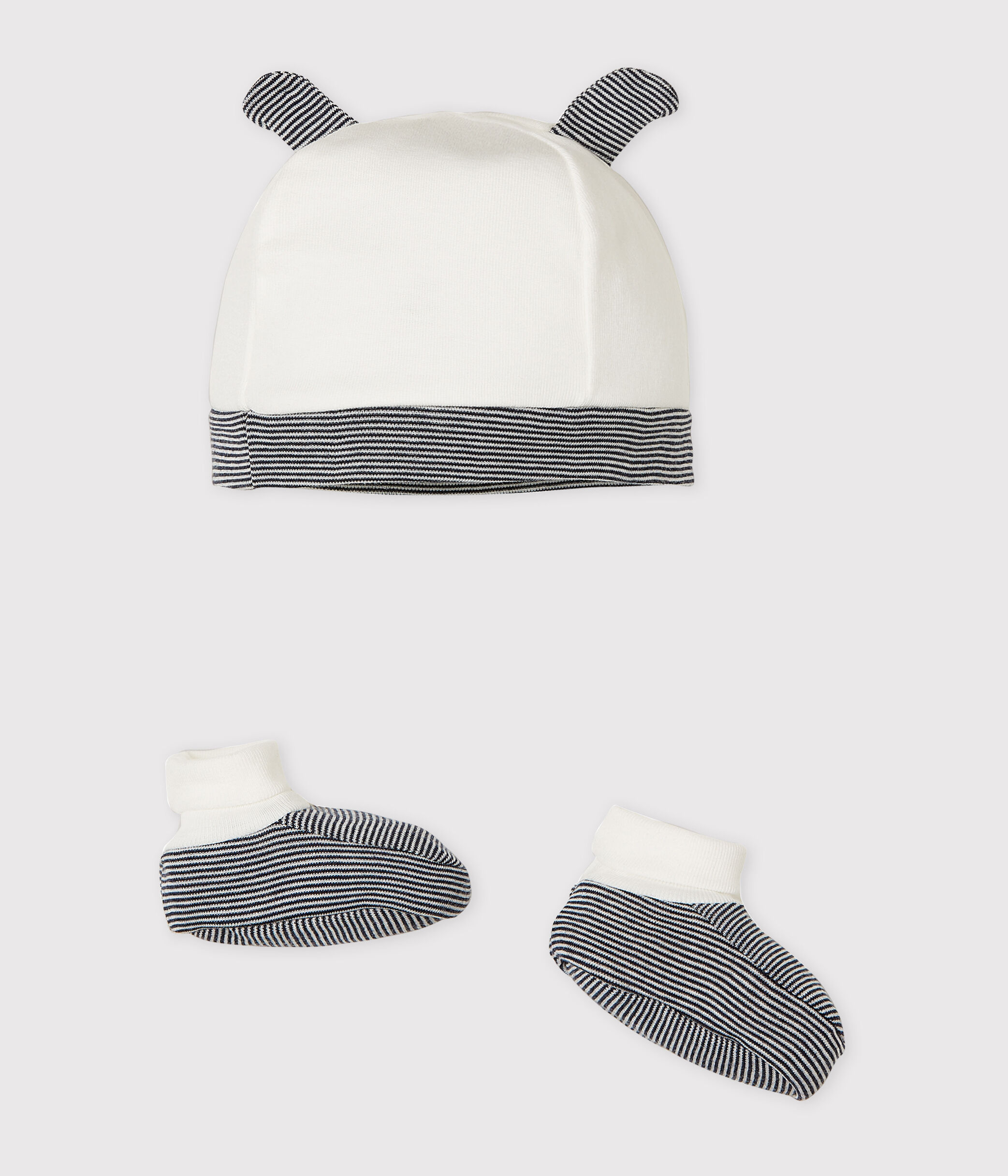 Lot bonnet naissance et chaussons b b en c te 5398100010
