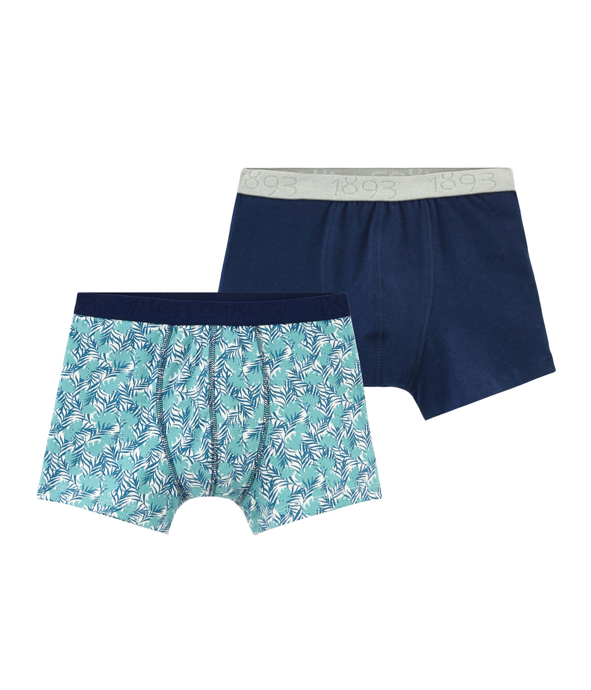 Duo de boxers garcon en coton stretch variante 1 Petit Bateau
