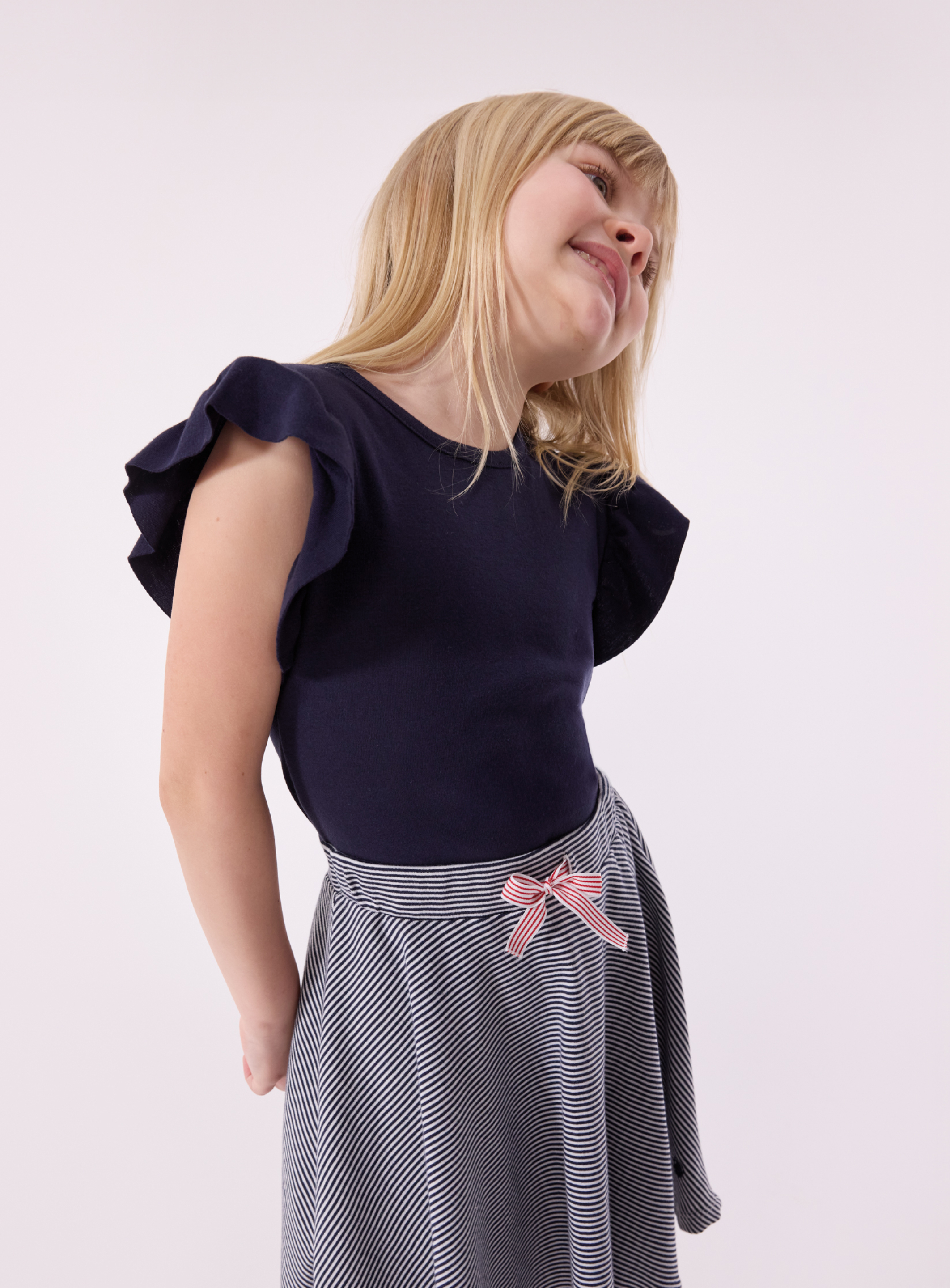 Blouse Bébé Fille Petit Bateau - Col Bateau Fleuri En Coton Bio - Manches Longues