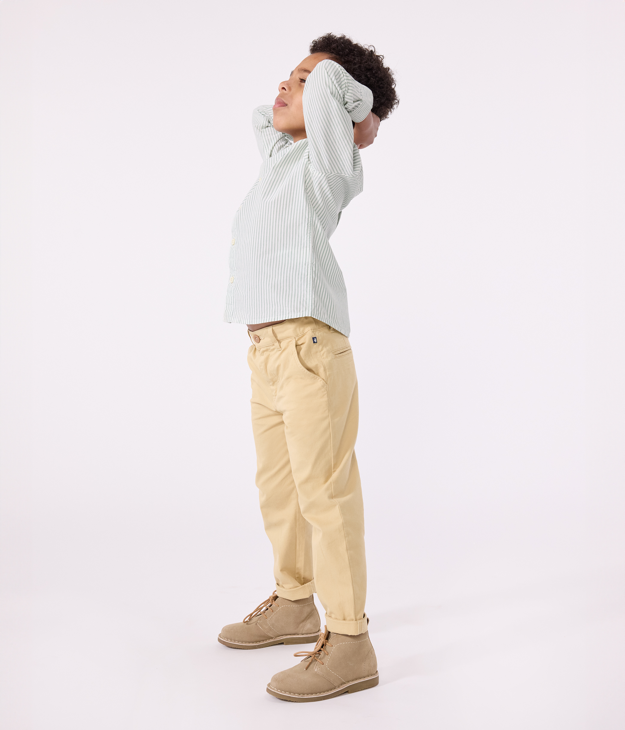 Pantalon cigarette à revers - Beige - 6.00