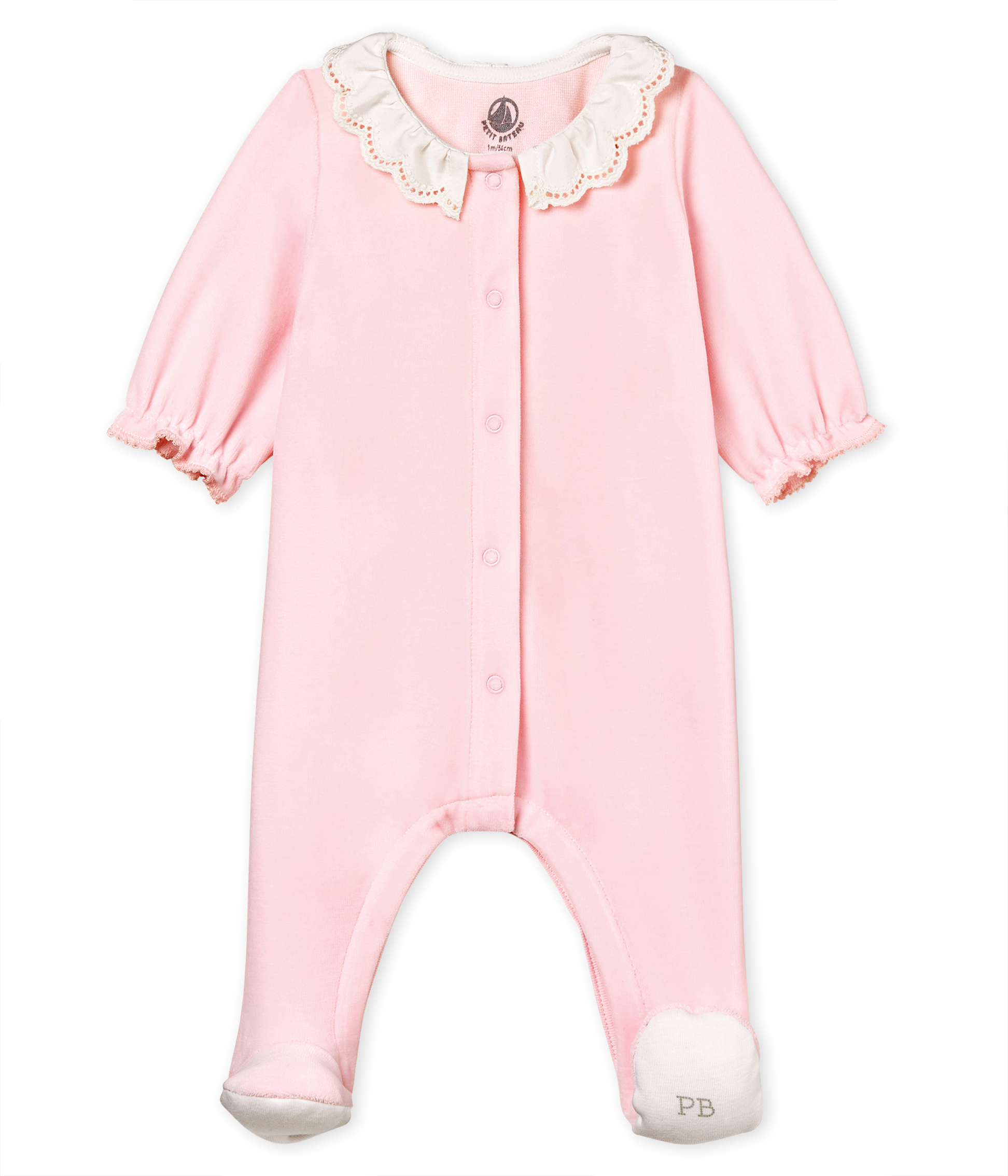 Dors-bien bébé fille en velours de coton