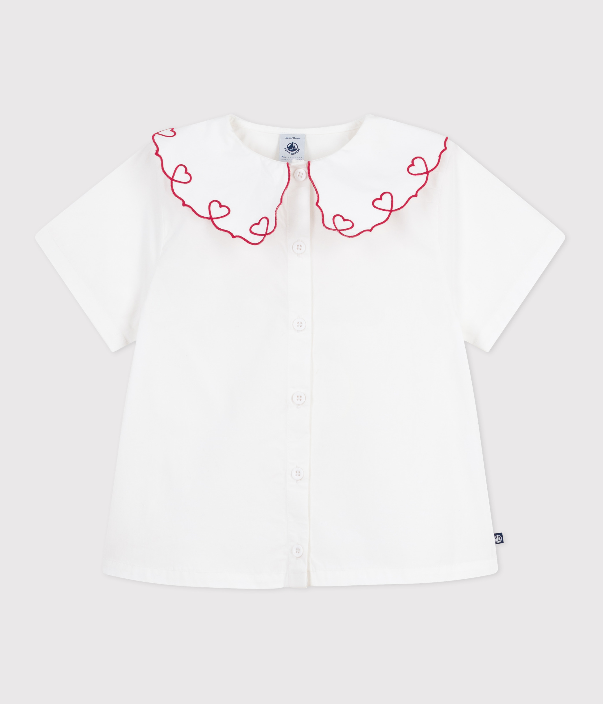 Petit Bateau Blouse Manche Courte Bébé Fille Rayée - 100% Coton Doux Col Bateau