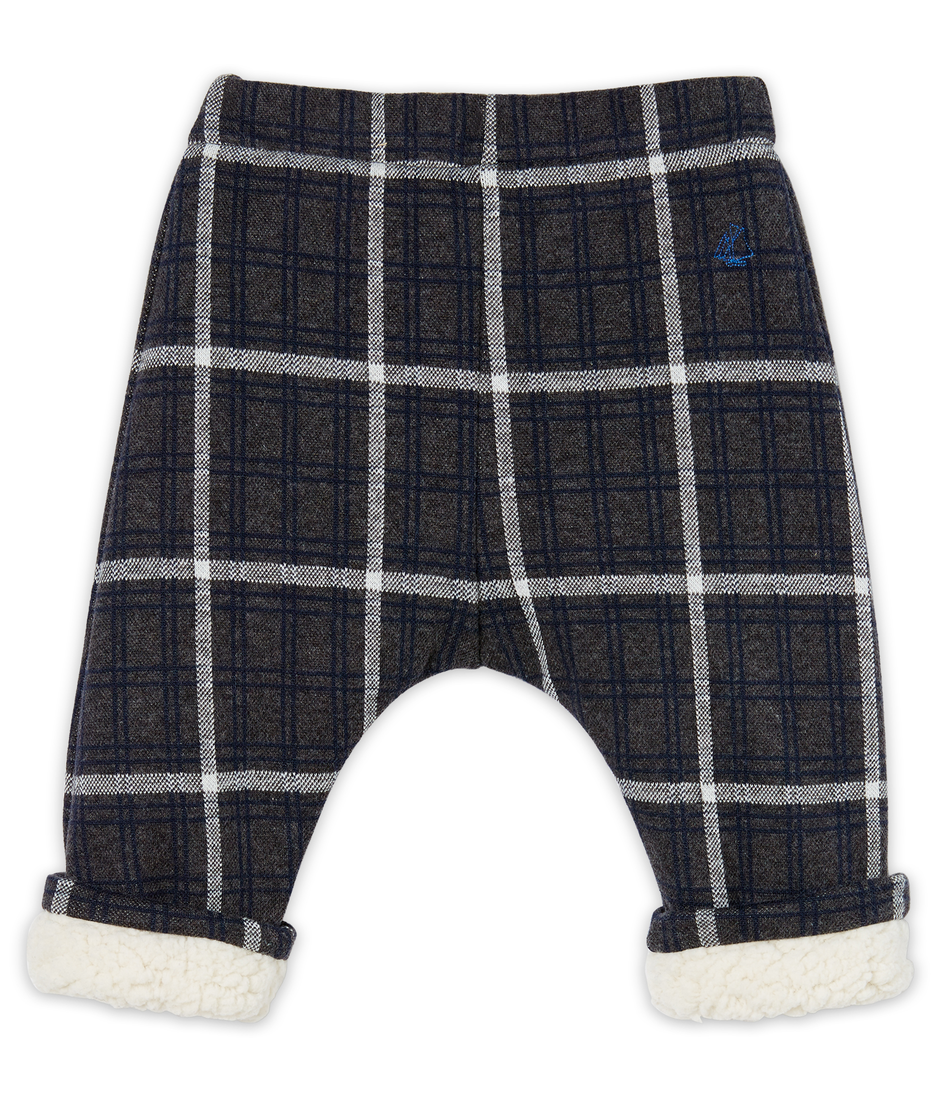 Pantalon bébé garçon à carreaux doublé sherpa