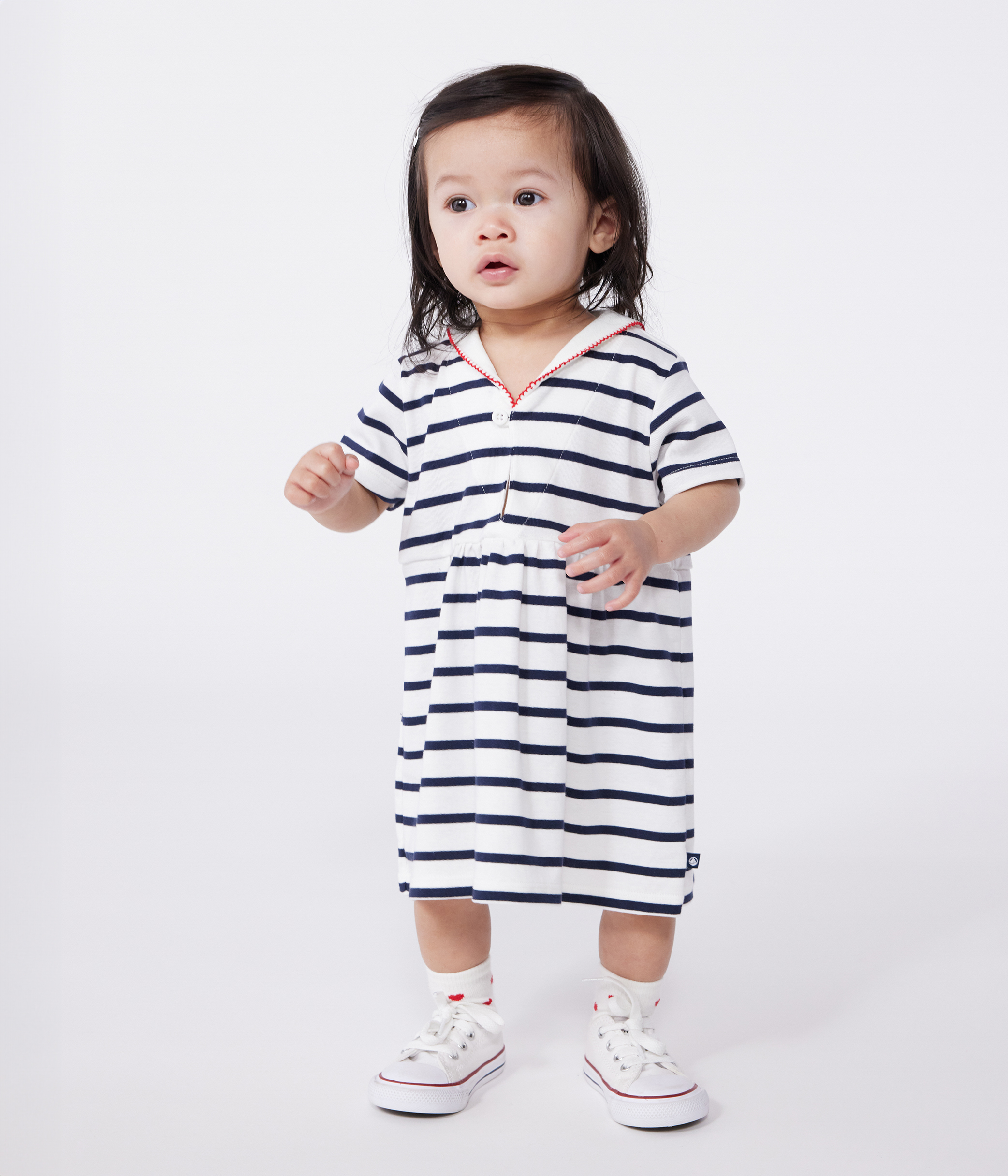Robe Marini re B b En Coton Manches Courtes Et Col Vareuse MARSHMALLOW Robe Marini re B b En Coton Manches Courtes Et Col Vareuse MARSHMALLOW