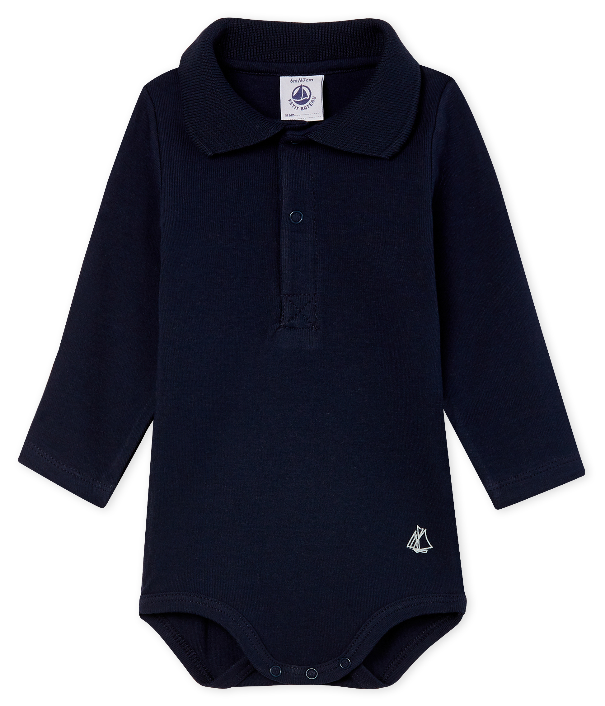 Body manches longues avec col polo bébé garçon