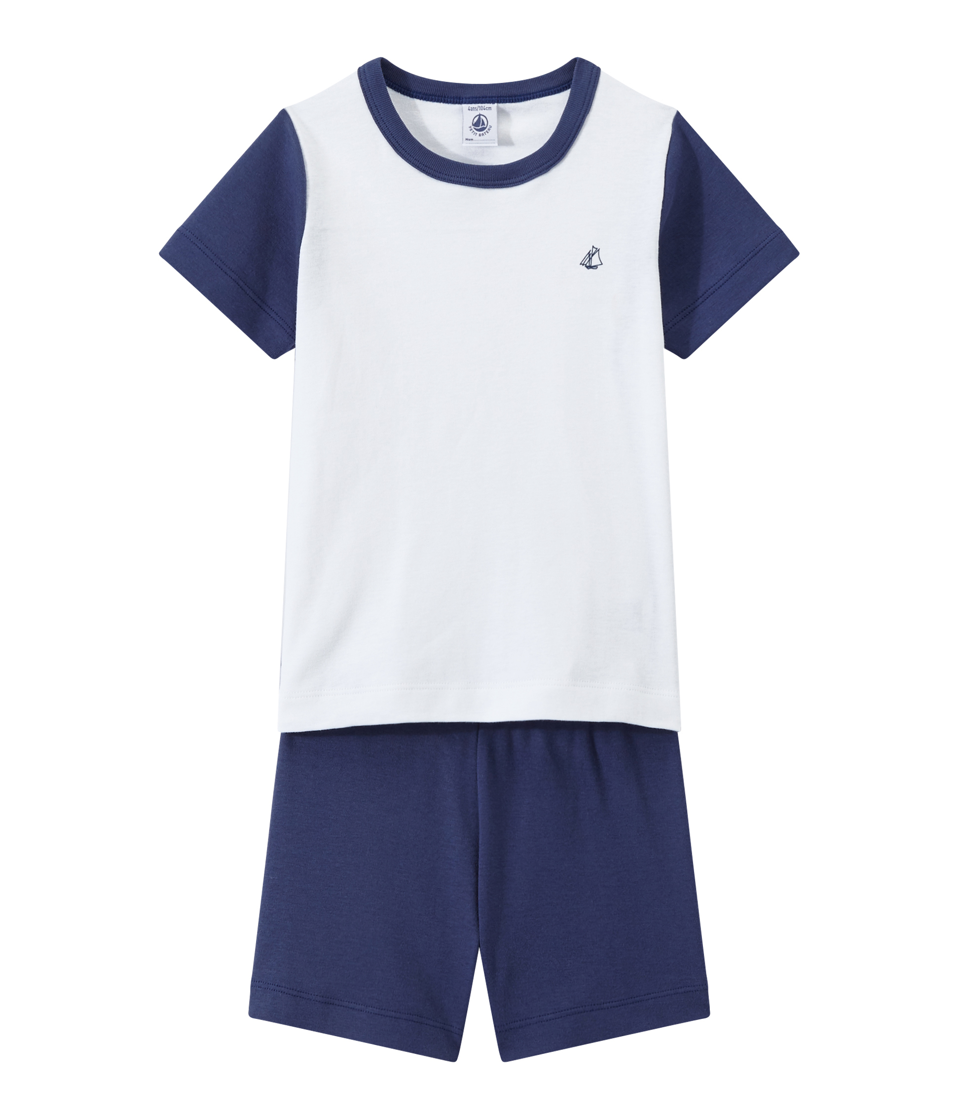 Petit Bateau Pyjacourt Garçon - Pyjama Short 100% Coton Rayé, Qualité Iconique