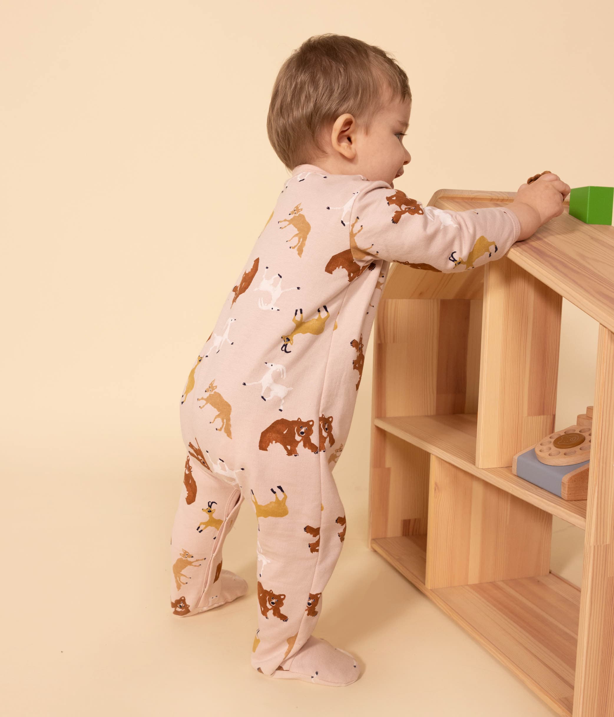Pyjama bébé animaux en molleton SALINE/MULTICO