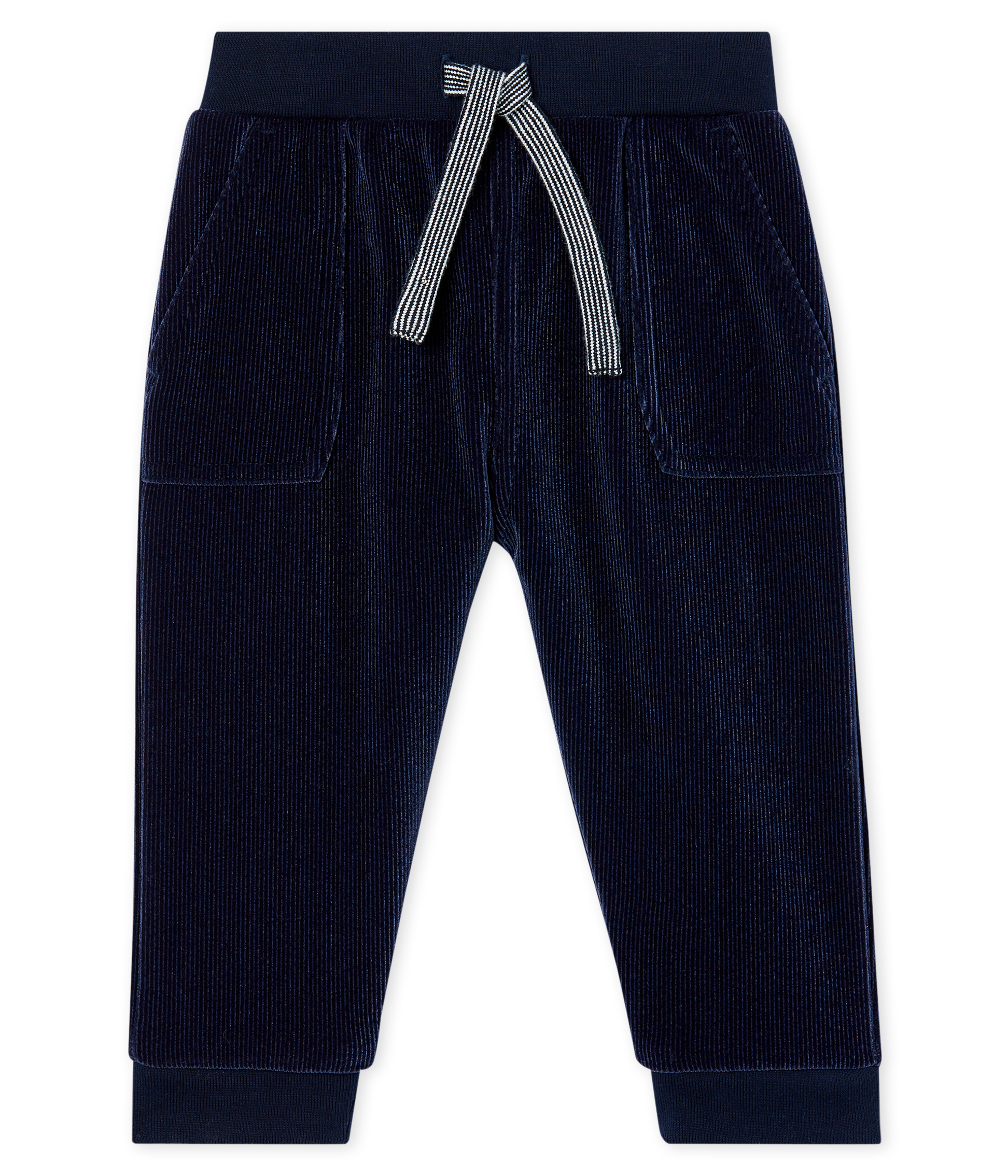 Pantalon bébé garçon en maille velours côtelé