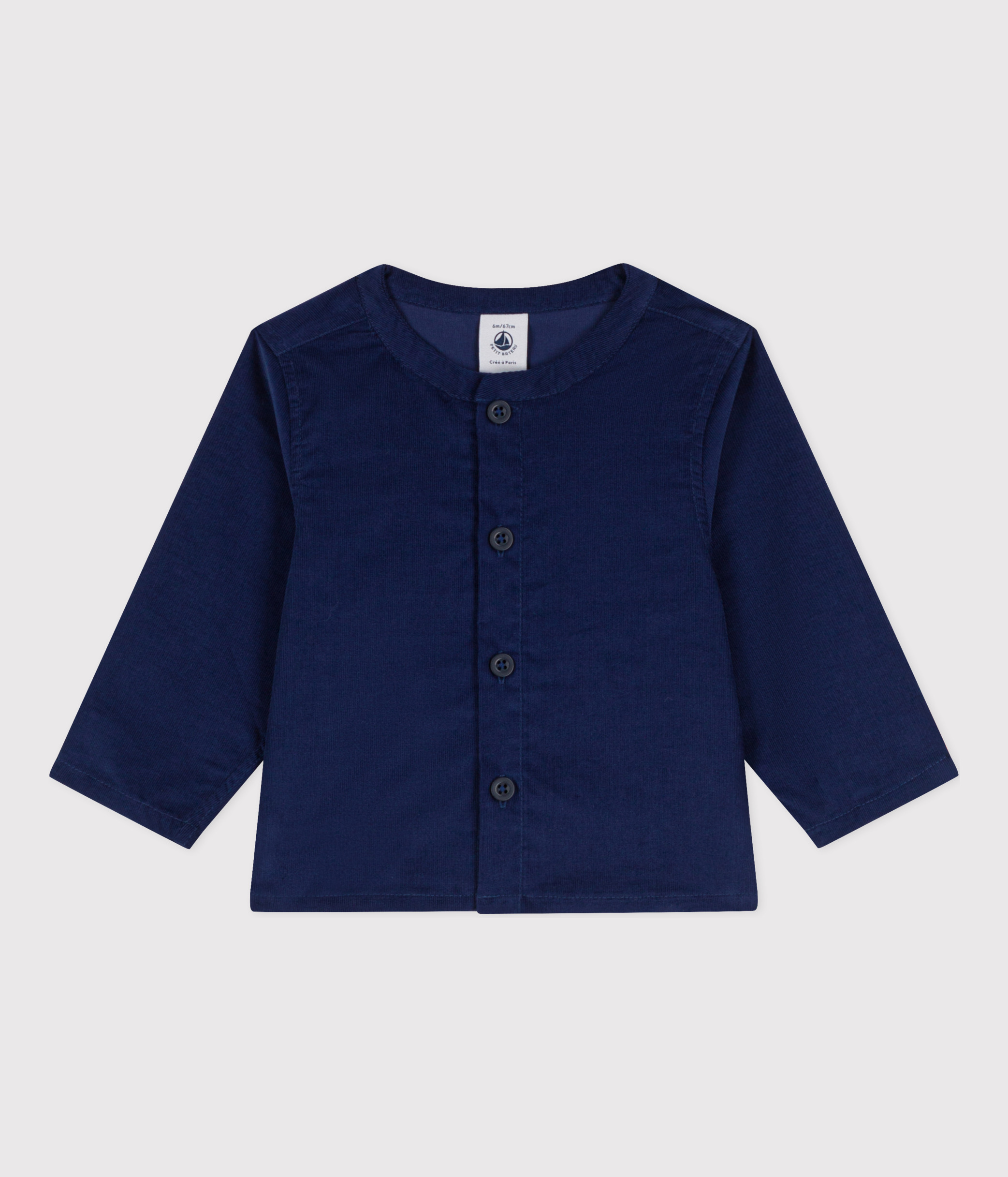 Chemise Bébé Garçon Petit Bateau - Manches Longues En Gaze De Coton Douce