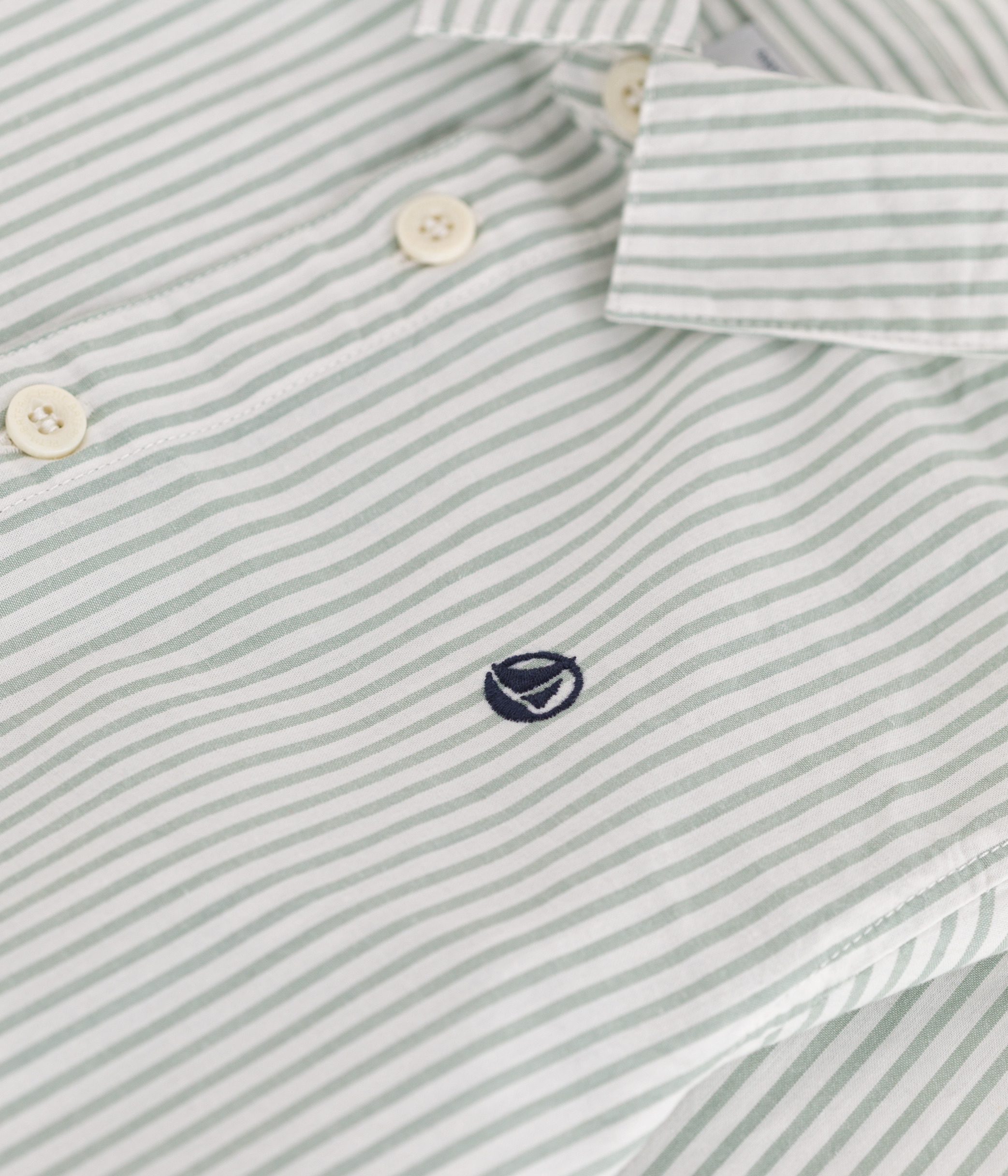 Chemise rayée manches longues Garçon Jonen rayé bleu - Jonen