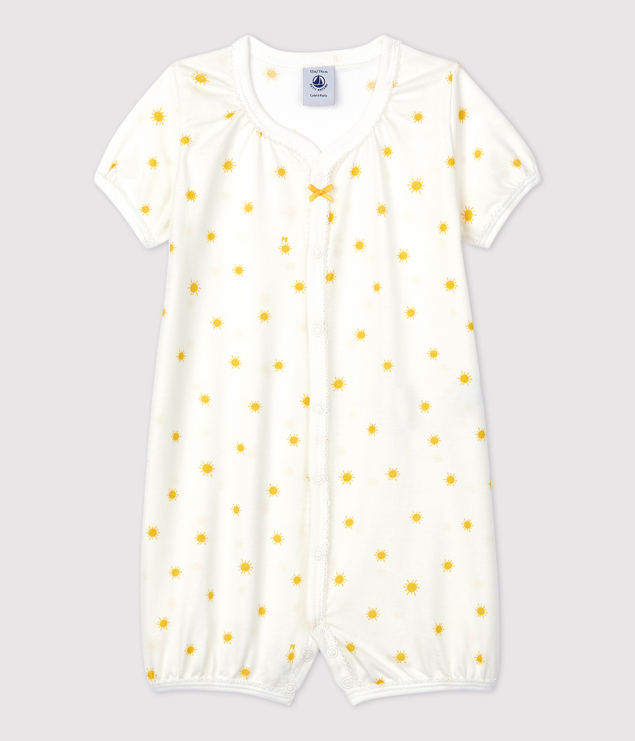 Petit Bateau Combicourt Bébé Fille - Combinaison Courte En Coton Fruits