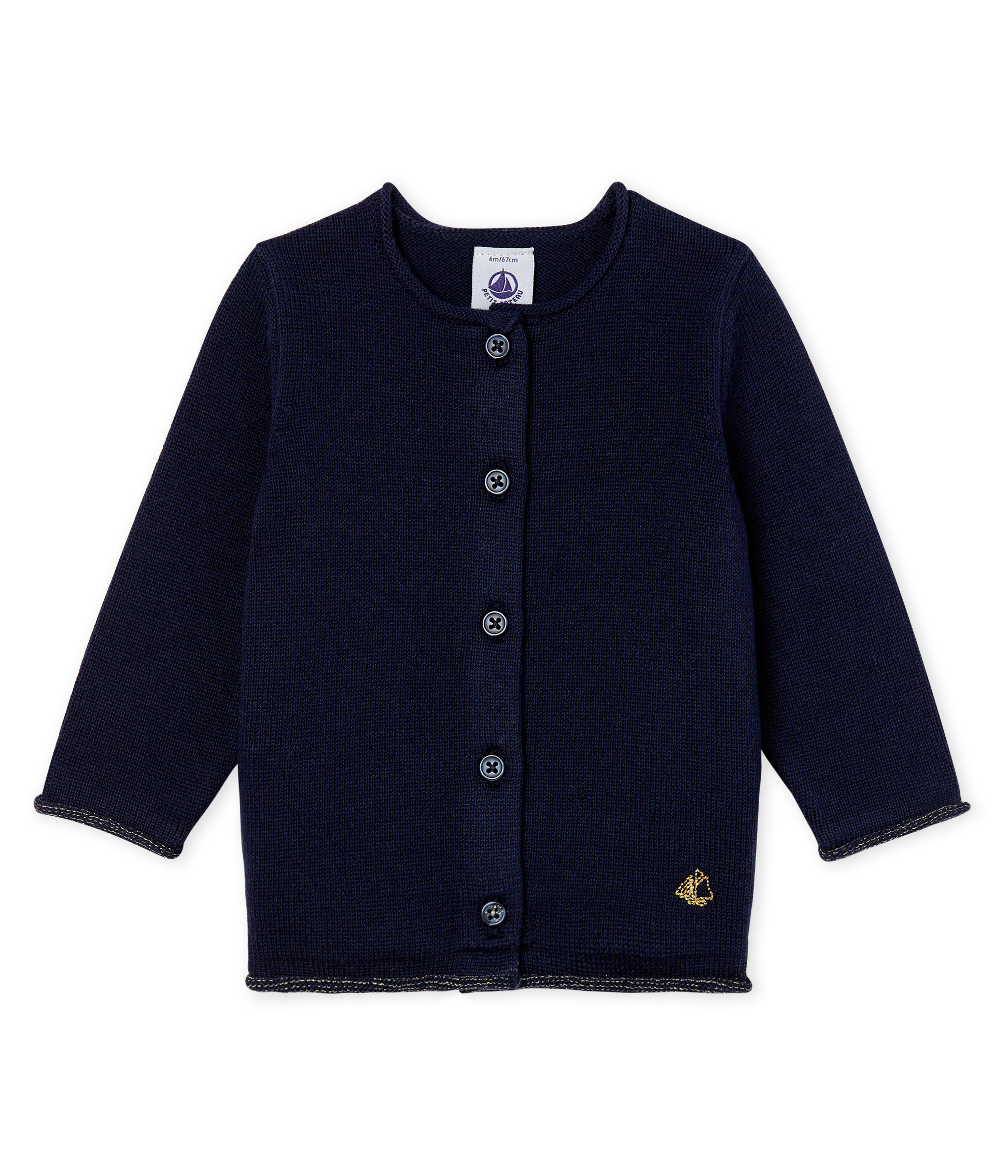 Cardigan essentiel bébé fille en tricot laine et coton