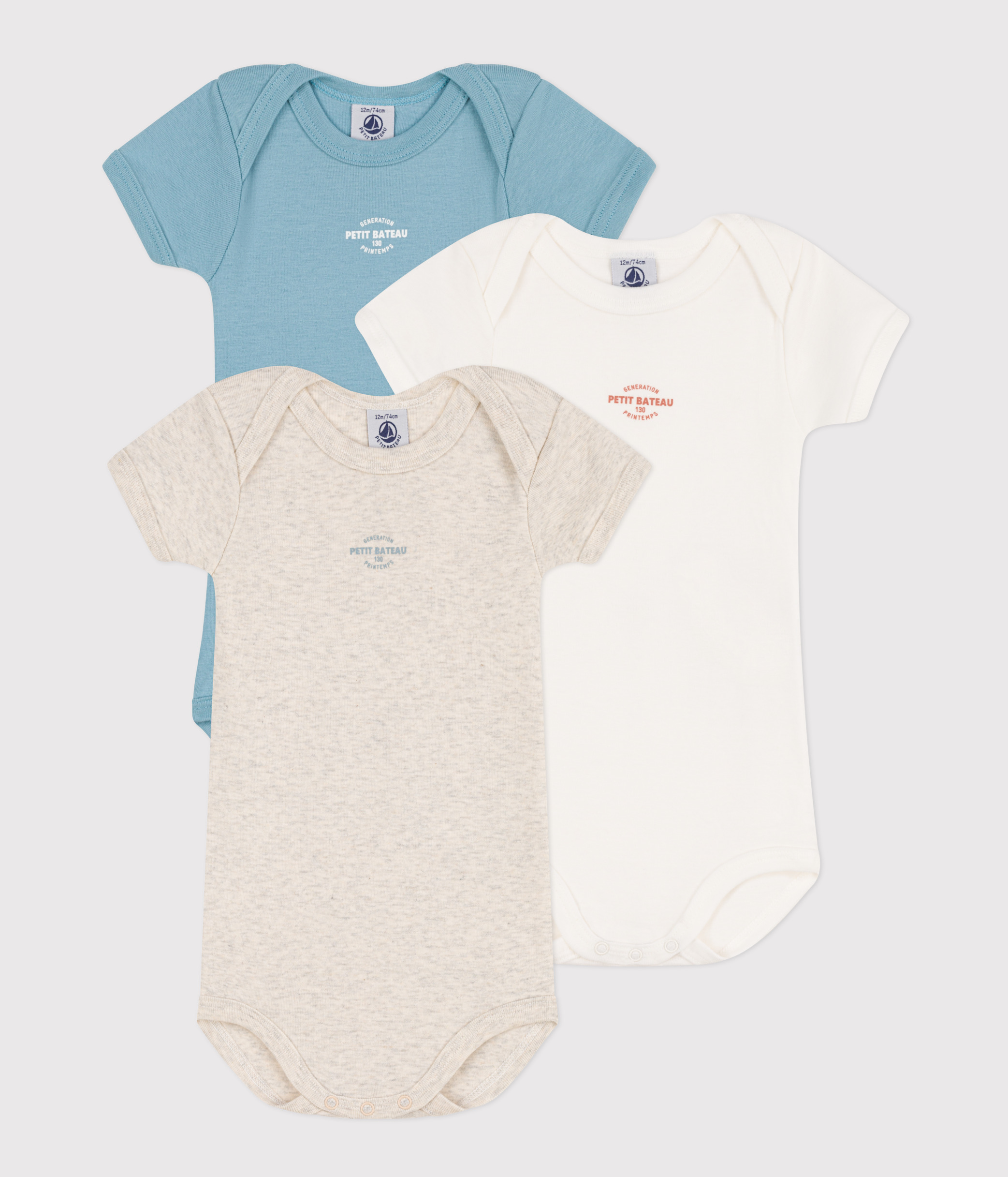 Bébé Lot De Bodies Manches Courtes Petit Bateau Mixte Bébé 100