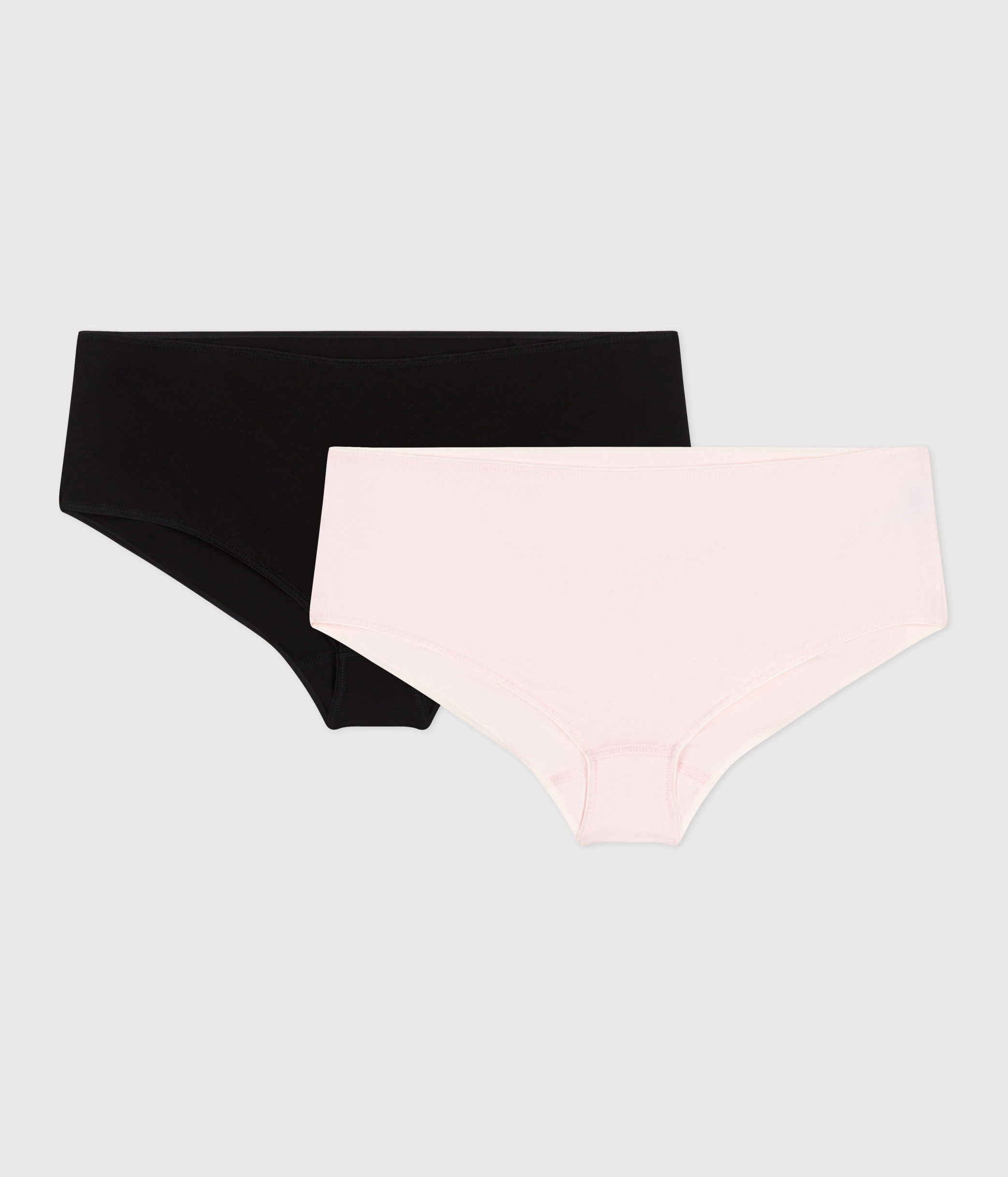 Lot de 2 shorties femme en coton et élasthanne unis variante 1 | Petit