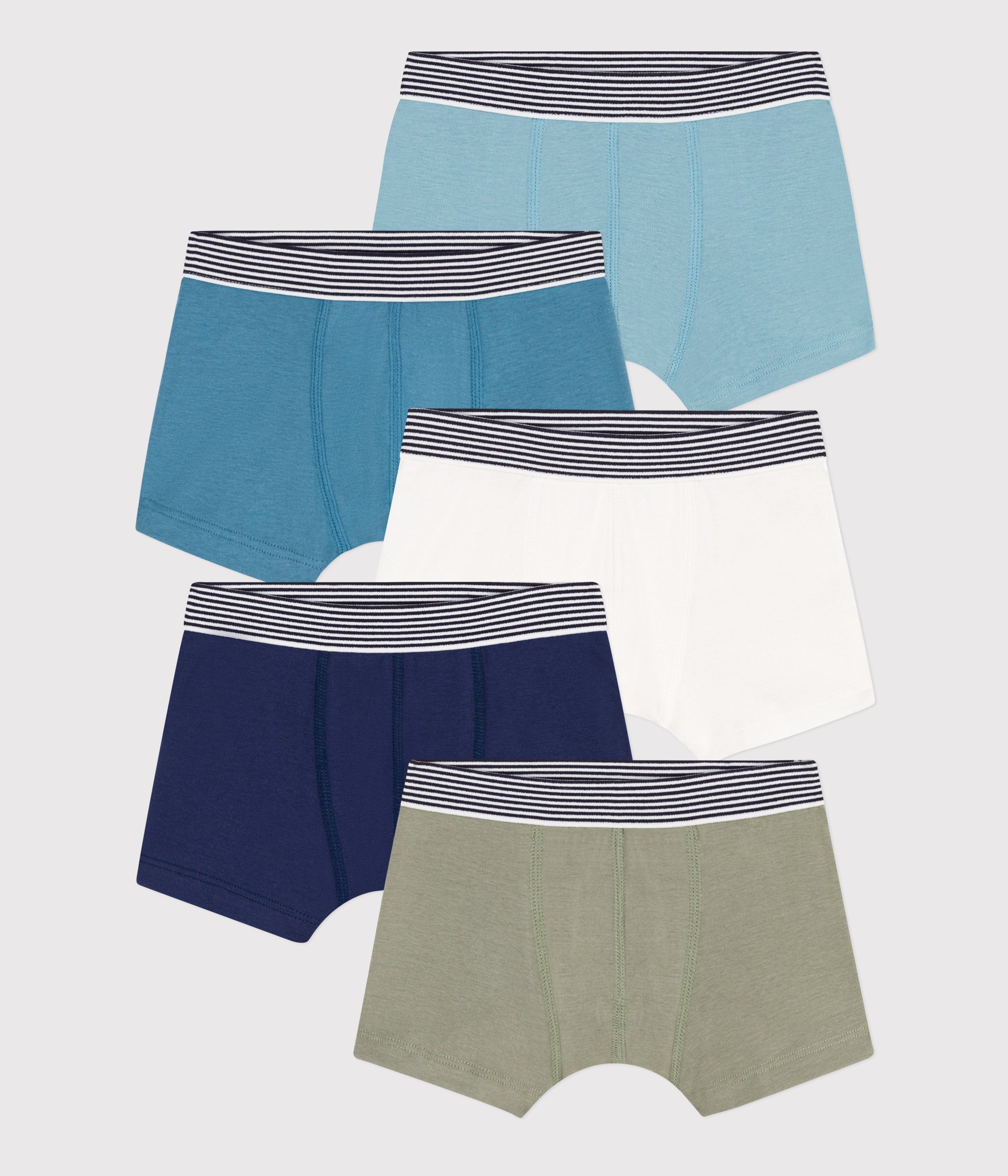 Boxer garçon marine/gris coton Bio 3 ans PETIT BATEAU : le lot de 2 boxers  à Prix Carrefour