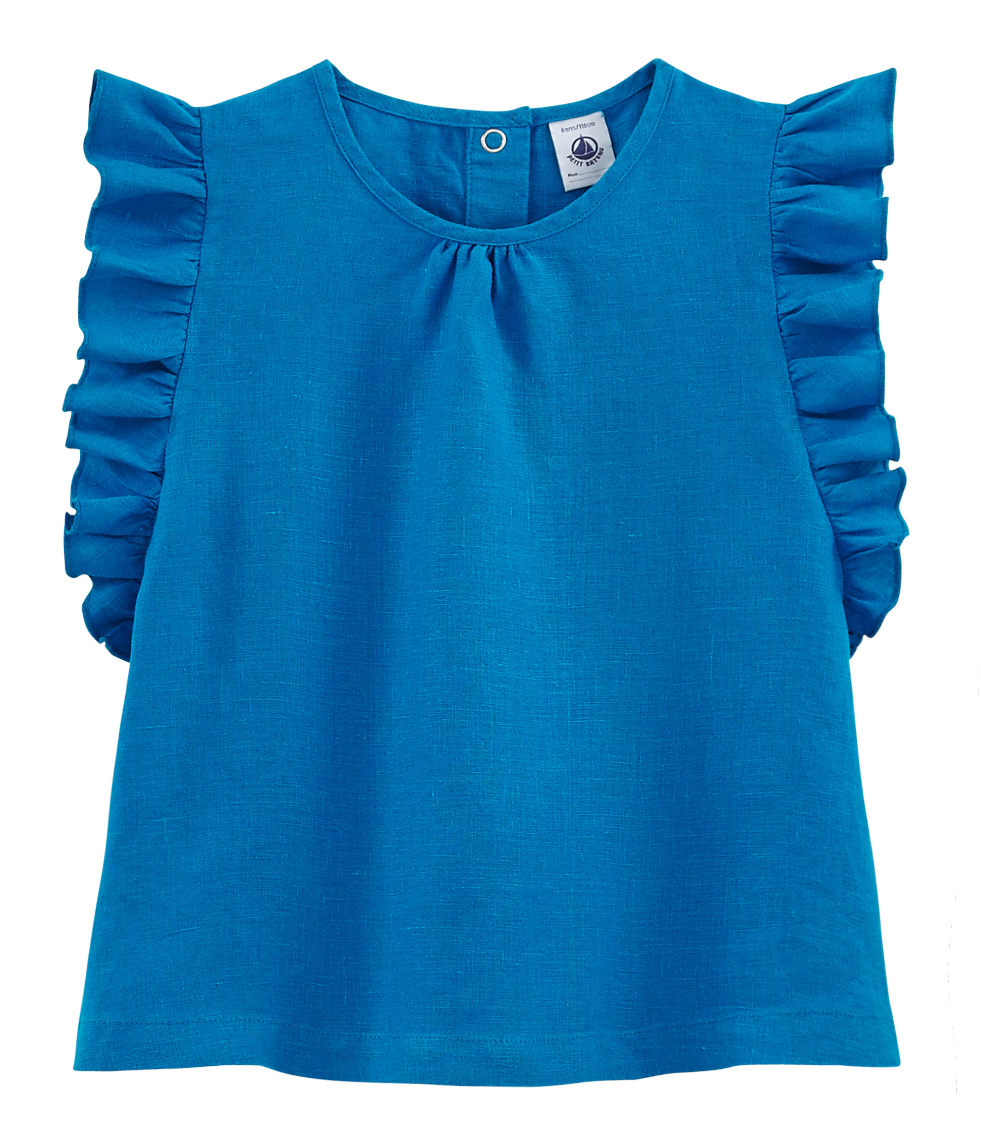 Blouse à manches courtes en lin