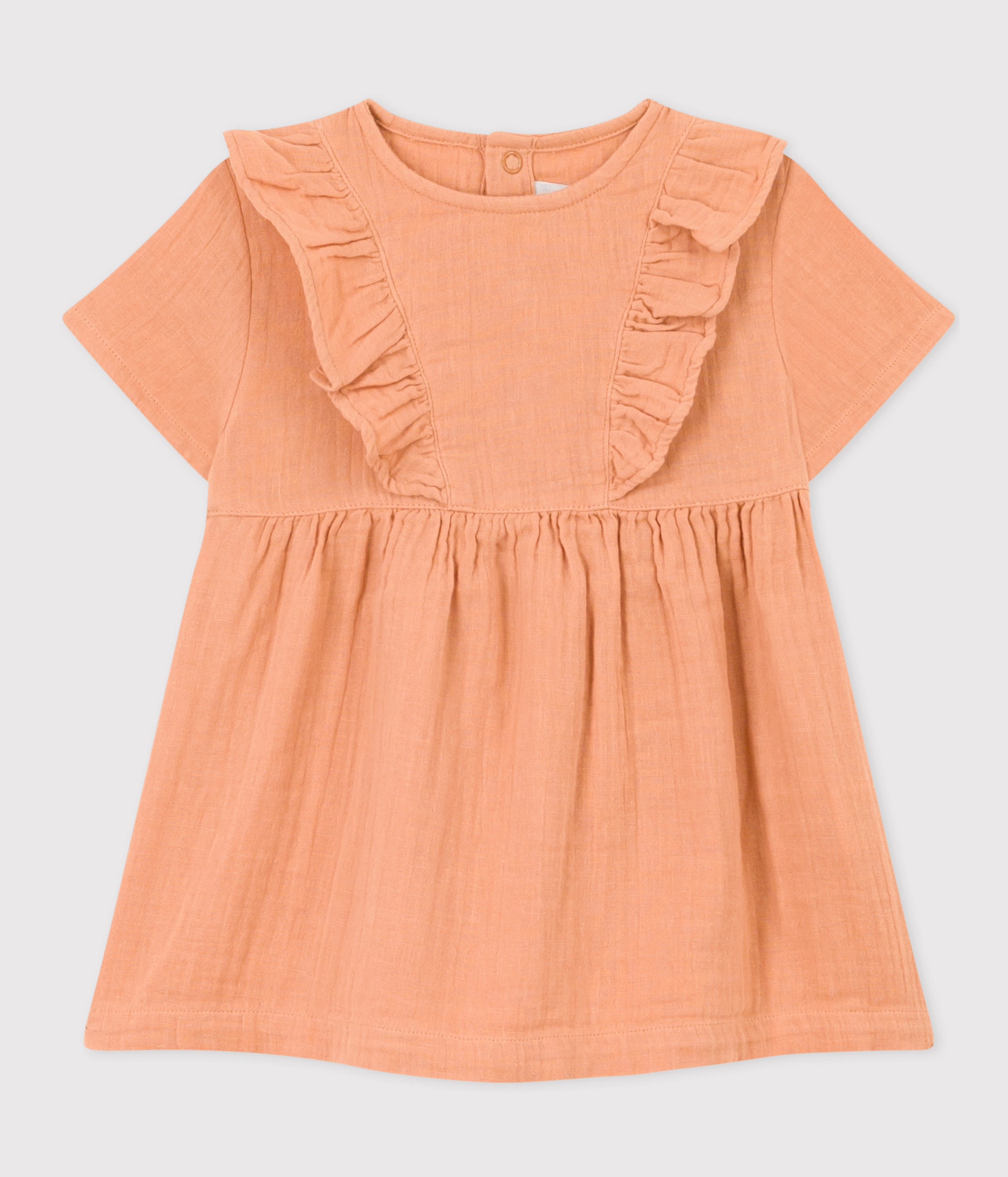 Robe Manches Courtes En Gaze De Coton B b SIENNA A098901 Petit Bateau Robe Manches Courtes En Gaze De Coton B b SIENNA A098901 Petit Bateau