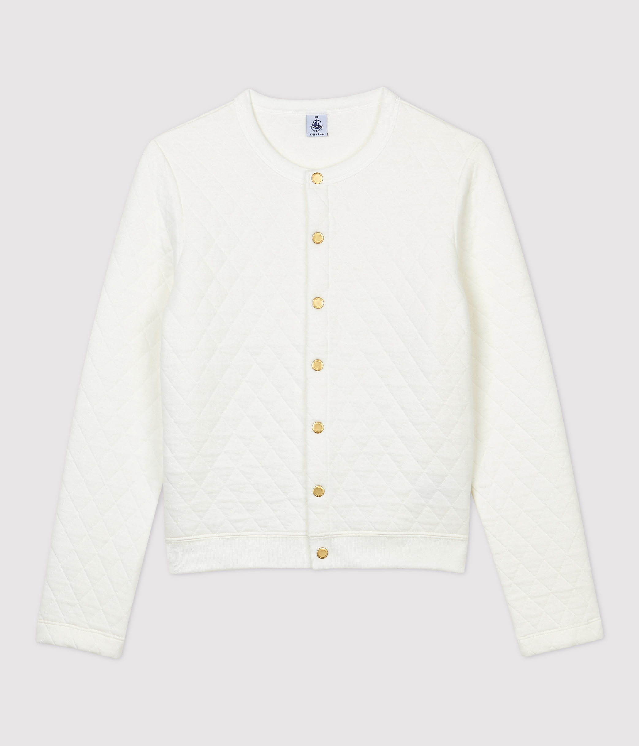 Cardigan en tubique matelassé Femme MARSHMALLOW | Petit Bateau