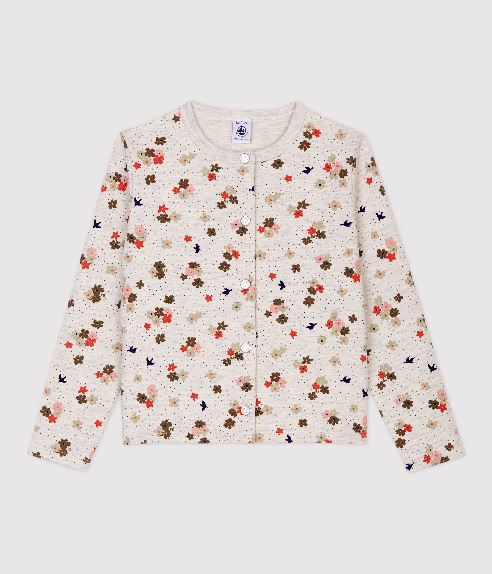 Cardigan raccourci à col en V en maille de coton mélangé à