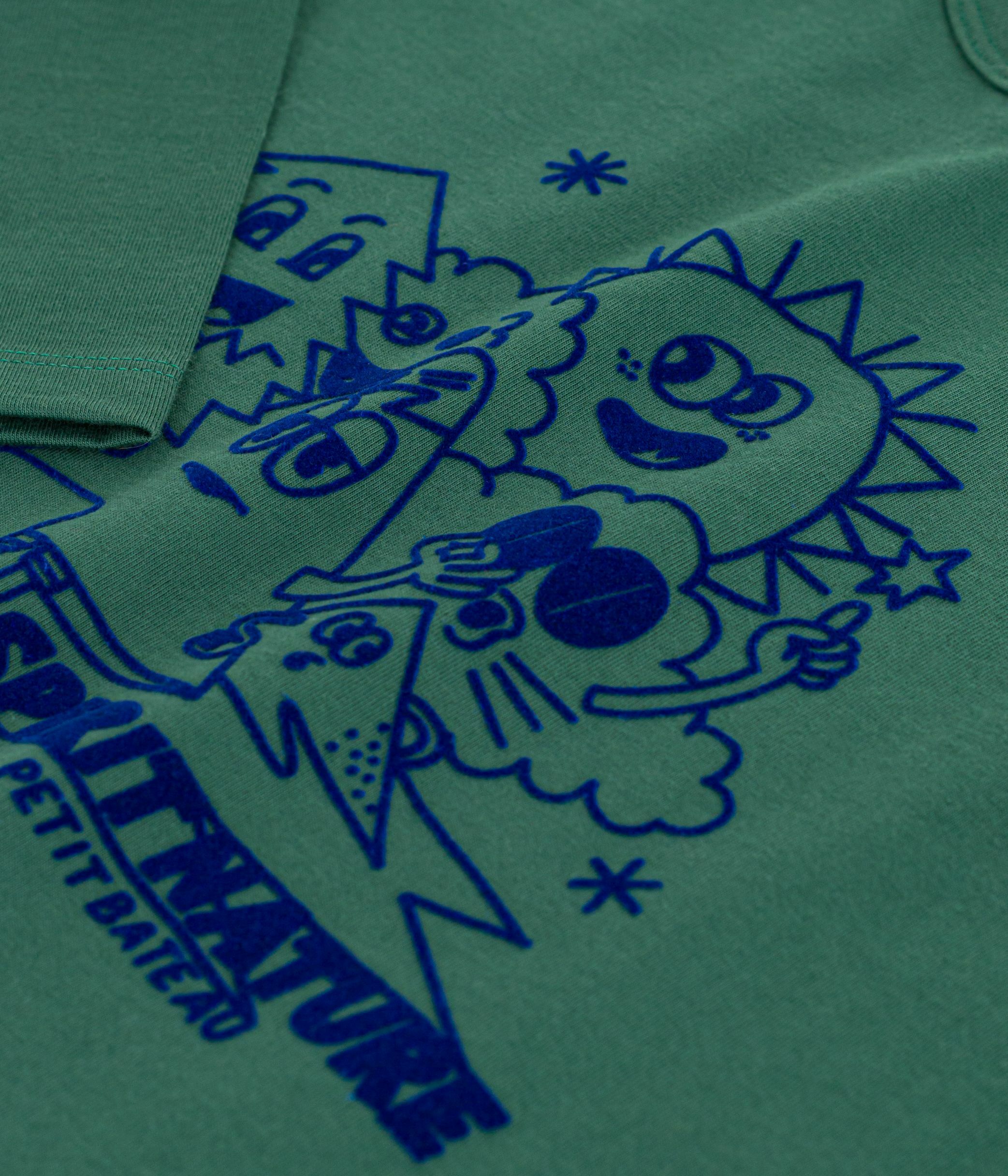 T-shirt gaufré manches longues SYMBOLE kaki clair coton bio T-shirt gaufré manches longues SYMBOLE kaki clair coton bio
