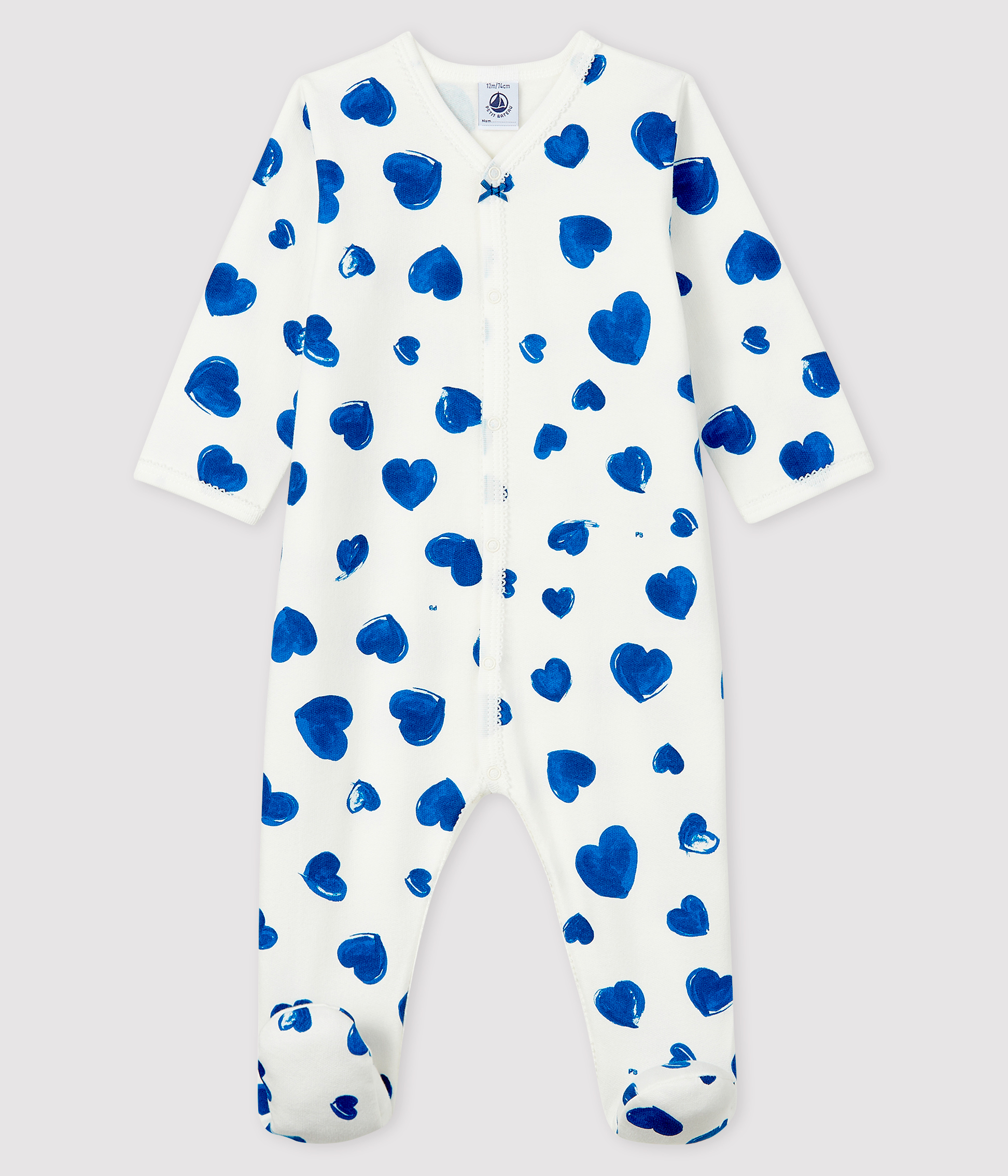 Dors Bien A Cœurs Bleus Bebe Fille En Molleton Marshmallow Multico Petit Bateau
