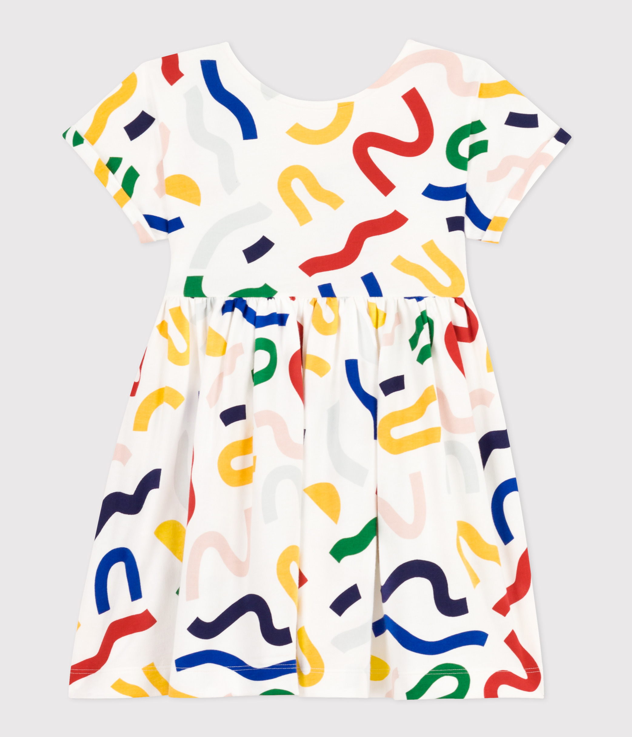 Robe Manches Courtes Pour Fille Petit Bateau - Coton De Qualité, Coupe Classique - Modèle à Cœurs - Marque Française Emblématique