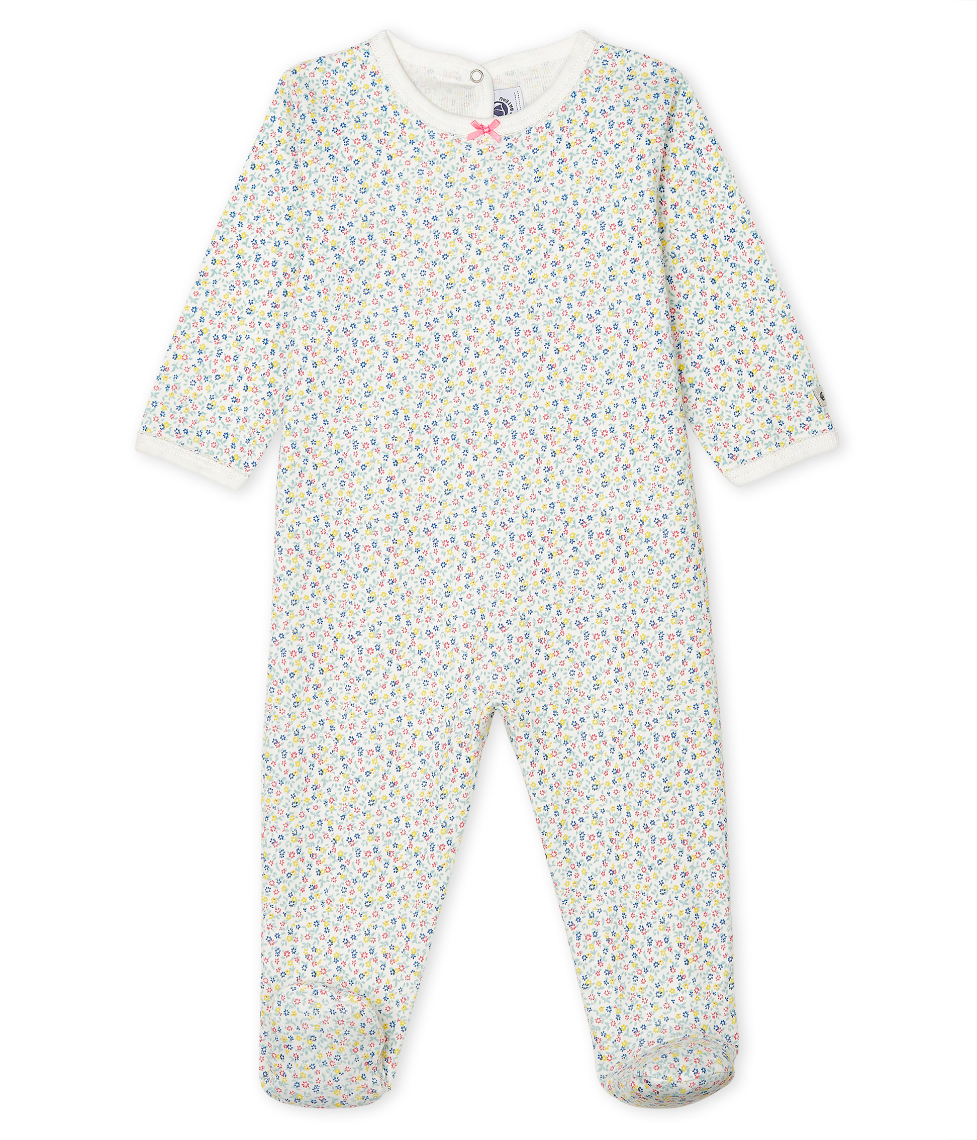 Pyjama Bébé Fille Petit Bateau 'Dors Bien' - Velours Doux, Coton Bio, Boutons-pression Devant Et Entrejambe