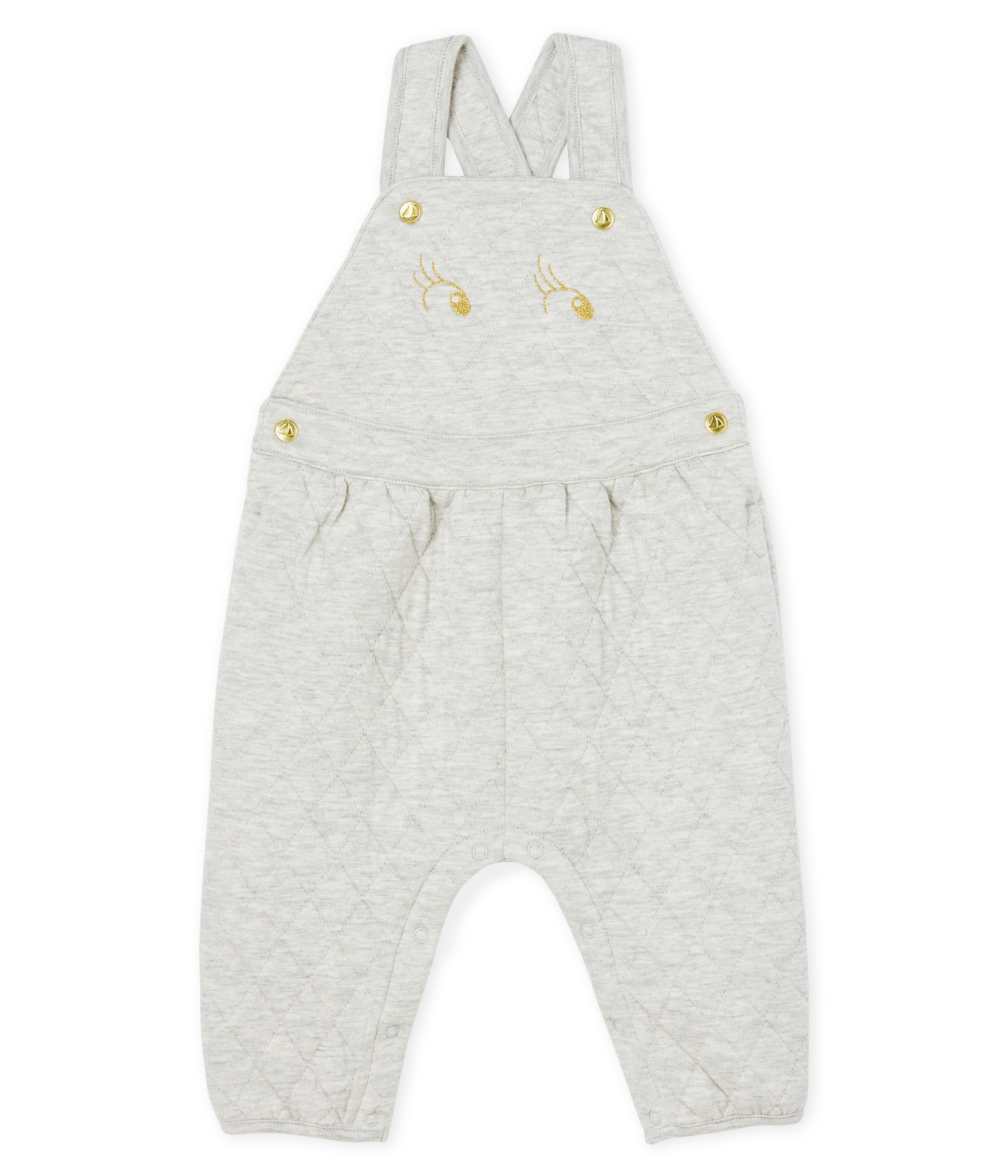 Salopette longue bébé fille en tubique matelassé
