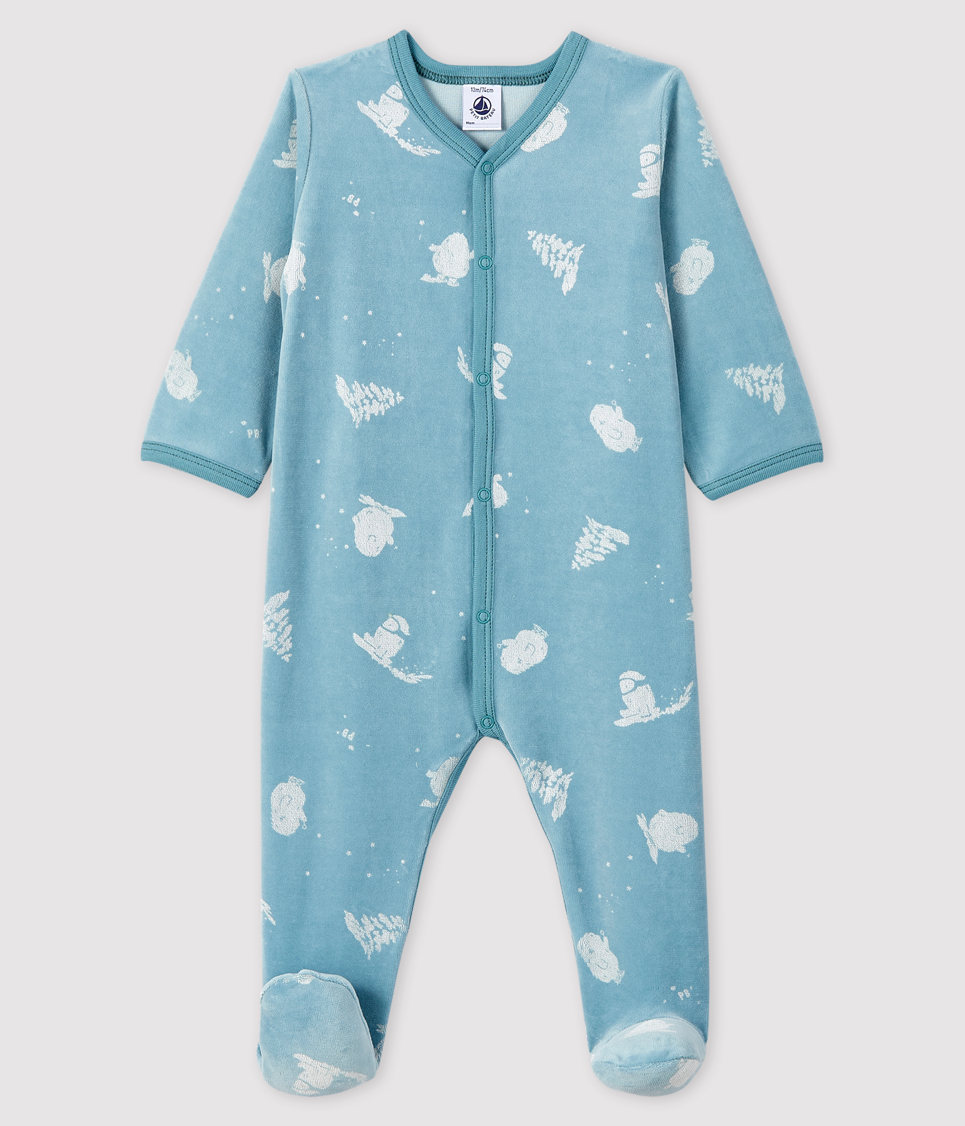 VERTBAUDET - Lot De 2 Pyjamas Bébé Garçon En Velours Doux - Motifs Animaux - 75% Coton, 25% Polyester Recyclé - 5