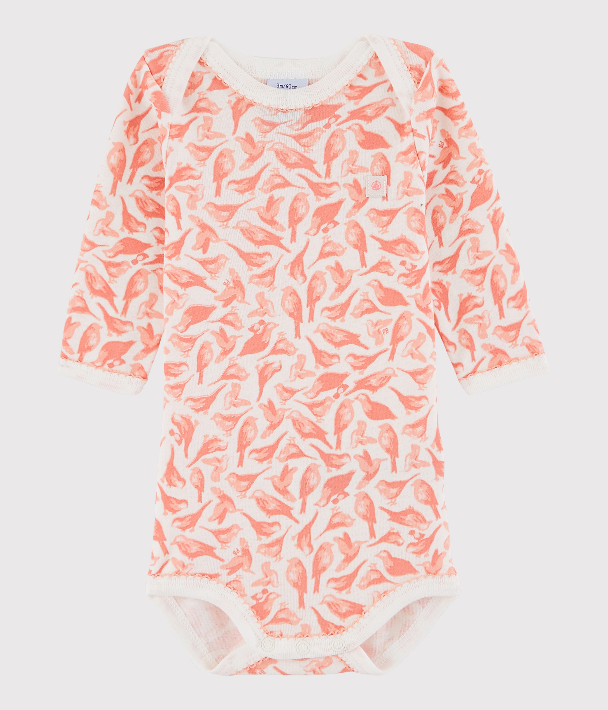 Lot De 3 Bodies Manches Longues Petit Bateau Pour Bébé - Imprimé Fleuri En Coton Doux
