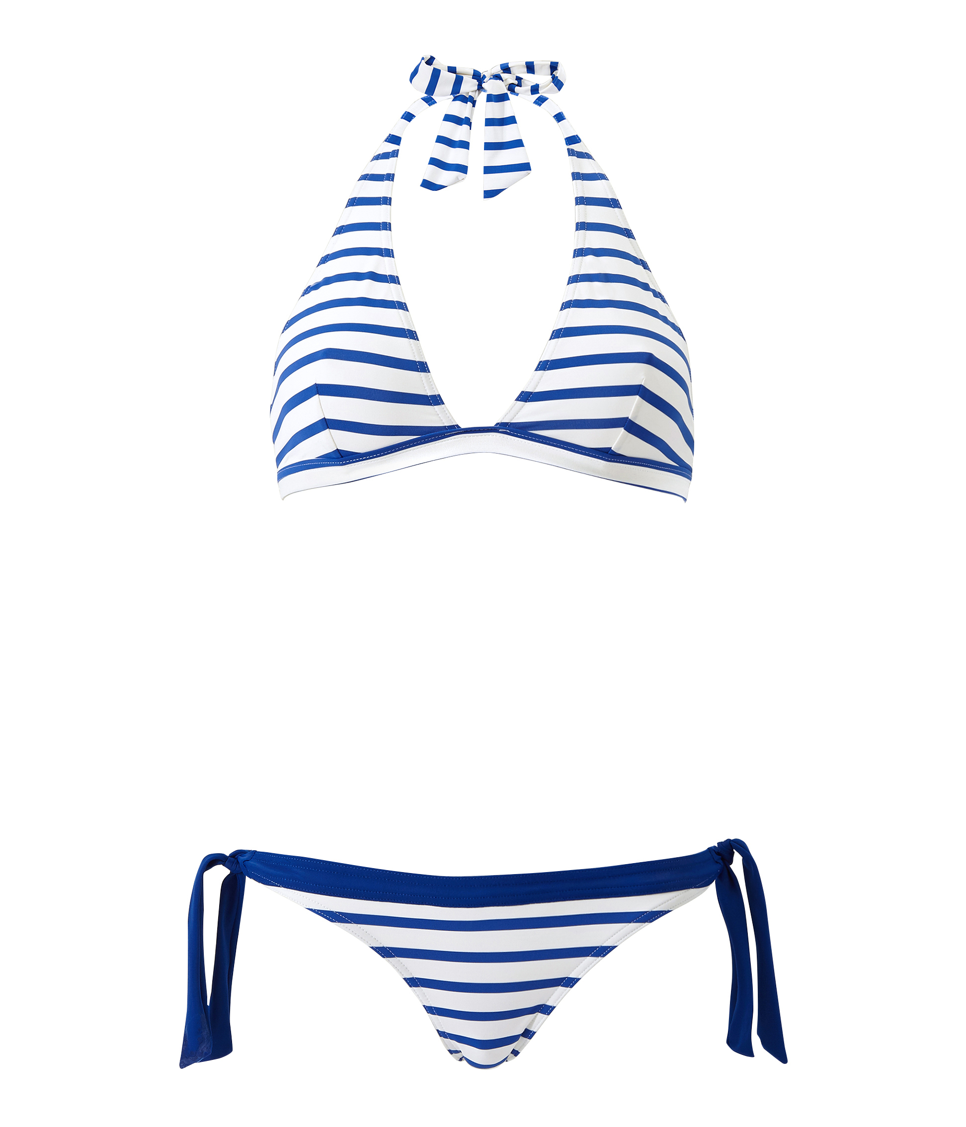 A2021/3021, Maillot De Bain 2 Pièce Femme, Bleu (Rayé Marine