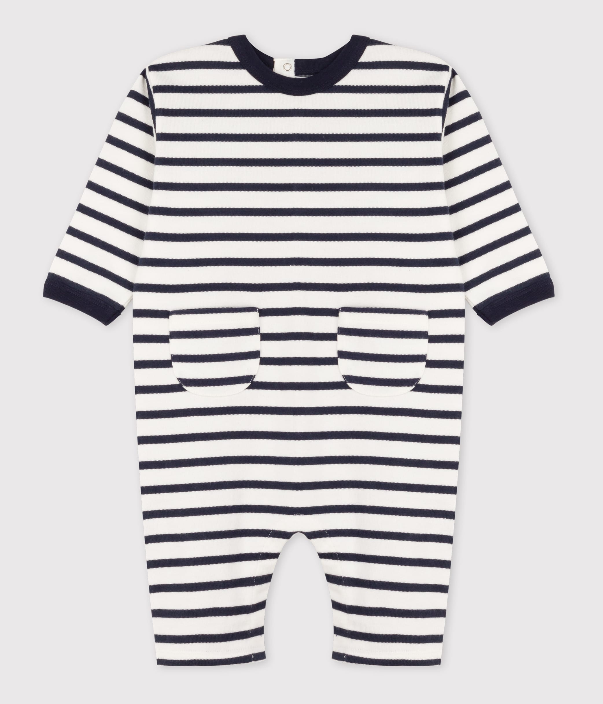 Combinaison bébé garçon en jersey lourd rayé COQUILLE/ABYSSE