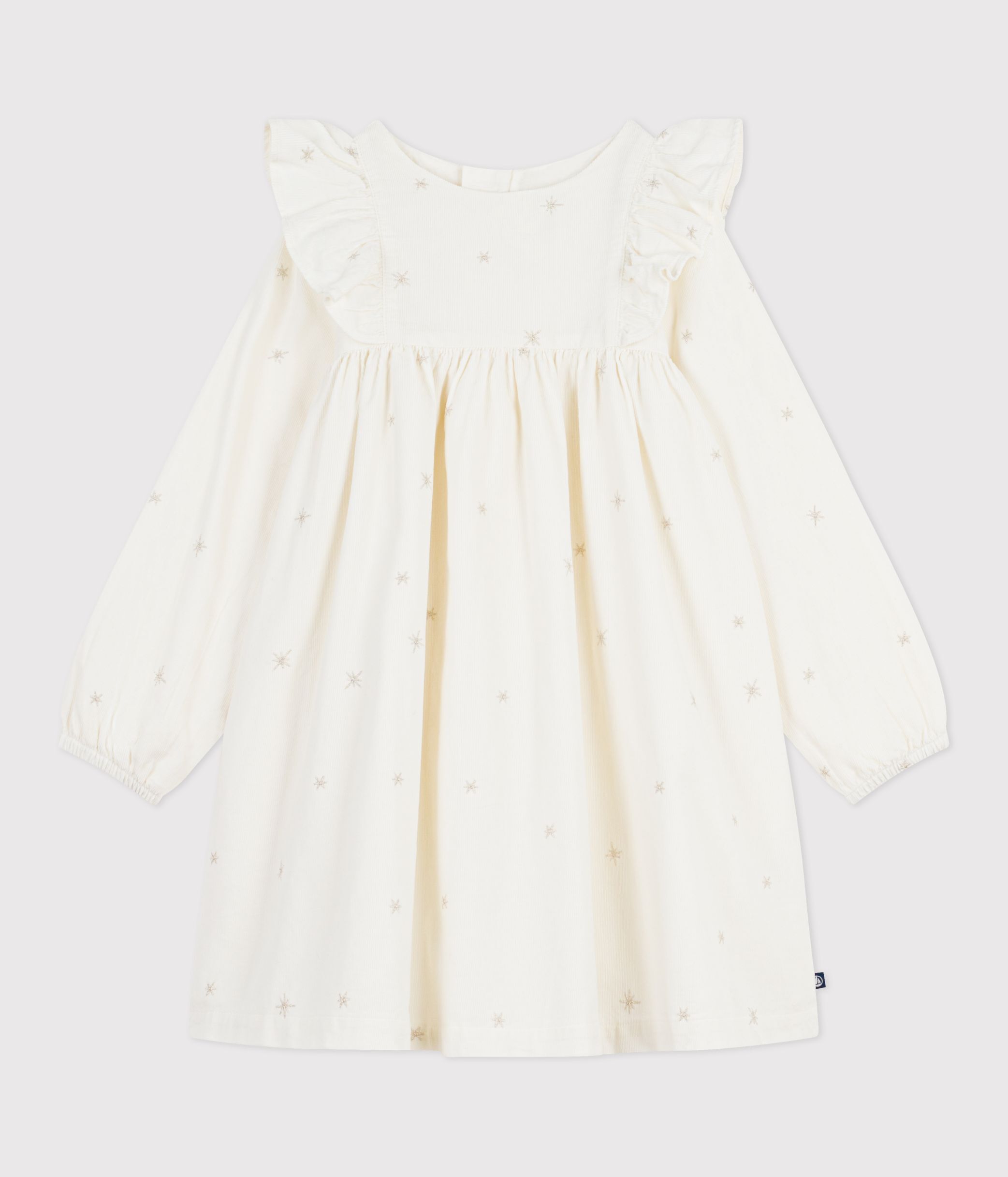 Miipat Robe Bébé Fille Manches Longues Automne - Robe Princesse Tulle Tricot Côtelé Blanc